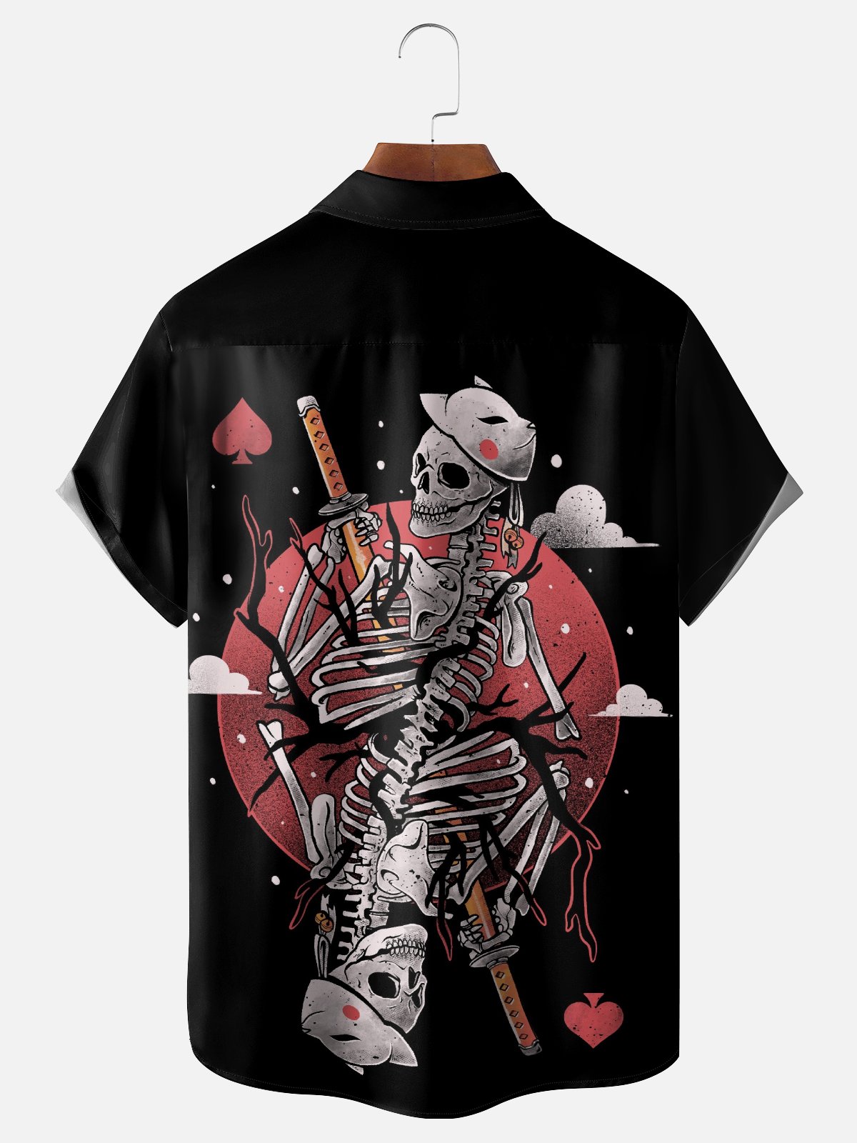 Hardaddy X Eduely Moisture-wicking Skull Poker Chest Pocket Holiday Shirt