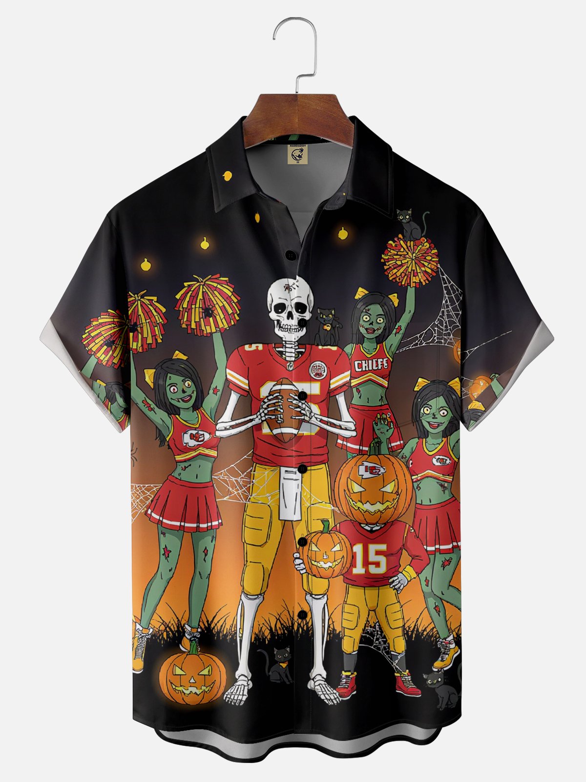 Moisture Wicking Halloween Kansas Chest Pocket Hawaiian Shirt