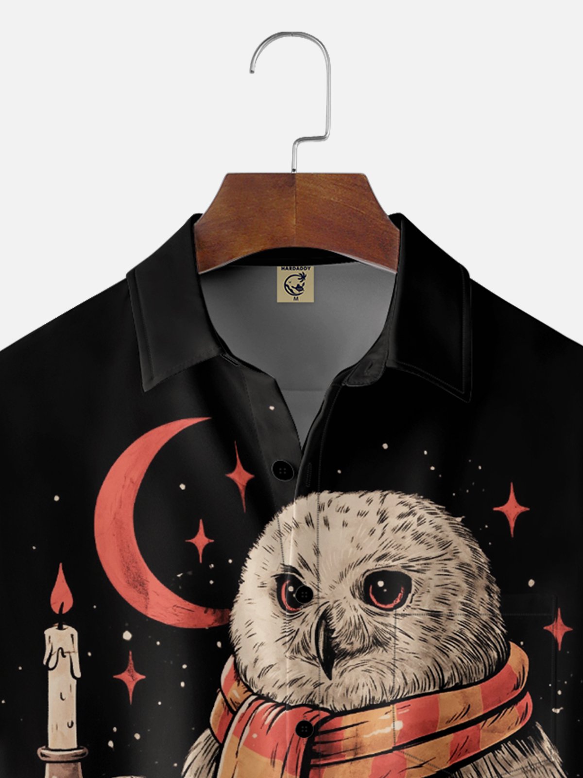 Hardaddy X Eduely Moisture-wicking Halloween Hedwig Owl Magic Chest Pocket Casual Shirt