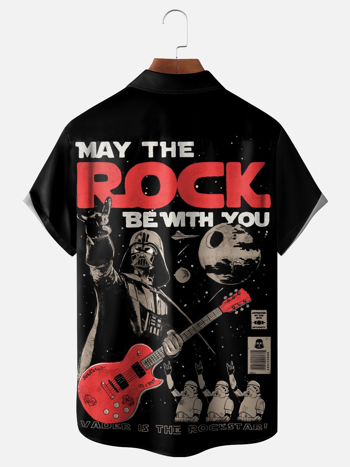 Hardaddy X Eduely Moisture-wicking Star Robot Music Guitar Chest Pocket Casual Shirt