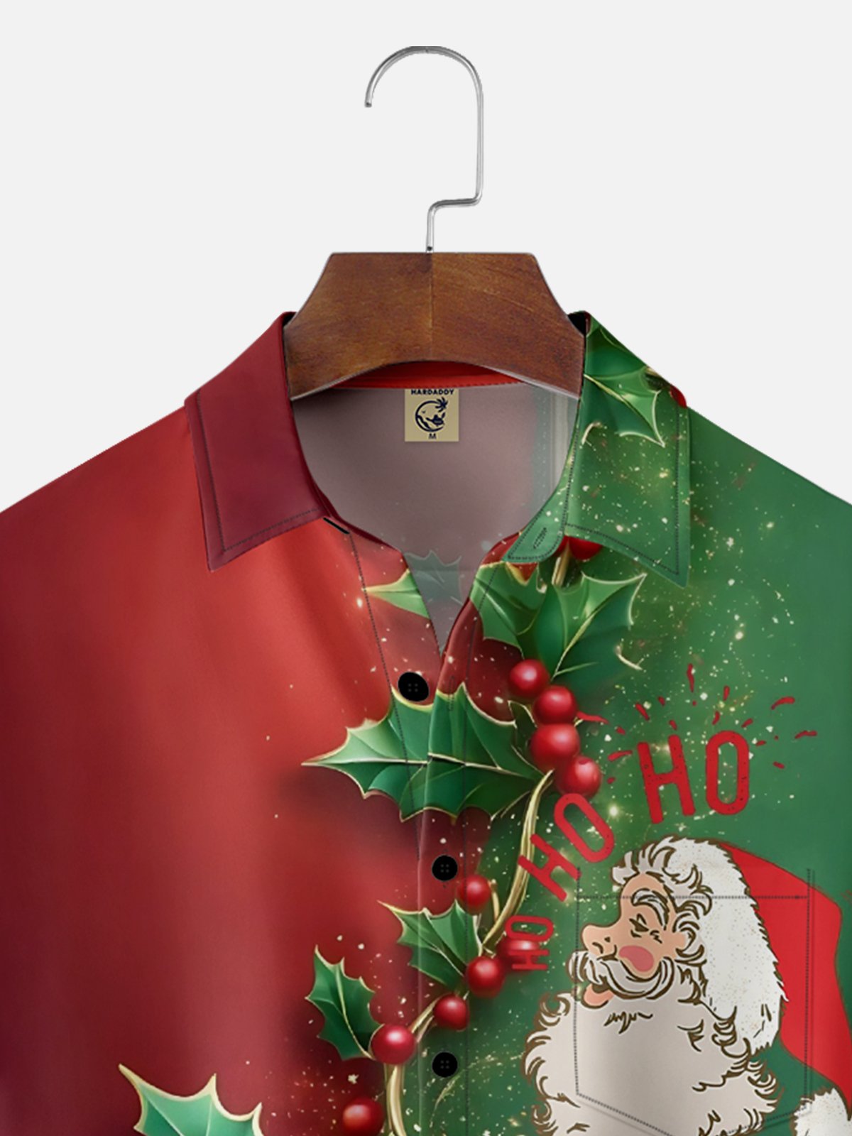 Moisture Wicking Merry Christmas Chest Pocket Hawaiian Shirt