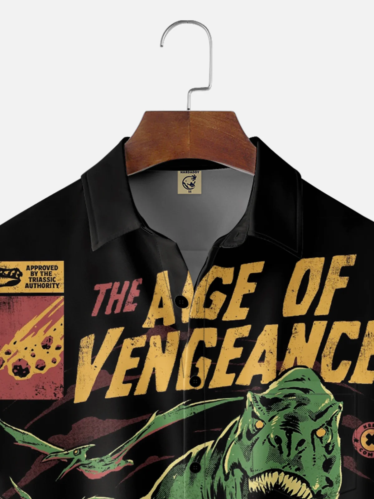 Hardaddy X Eduely Moisture-wicking Vengeance Dinosaur Chest Pocket Holiday Shirt