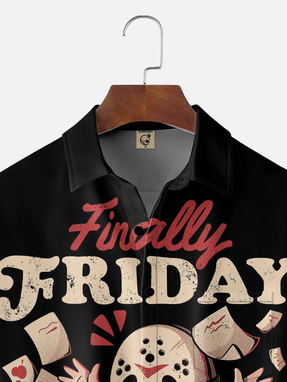 Hardaddy X Eduely Moisture-wicking Halloween Mask Killer Chest Pocket Holiday Shirt