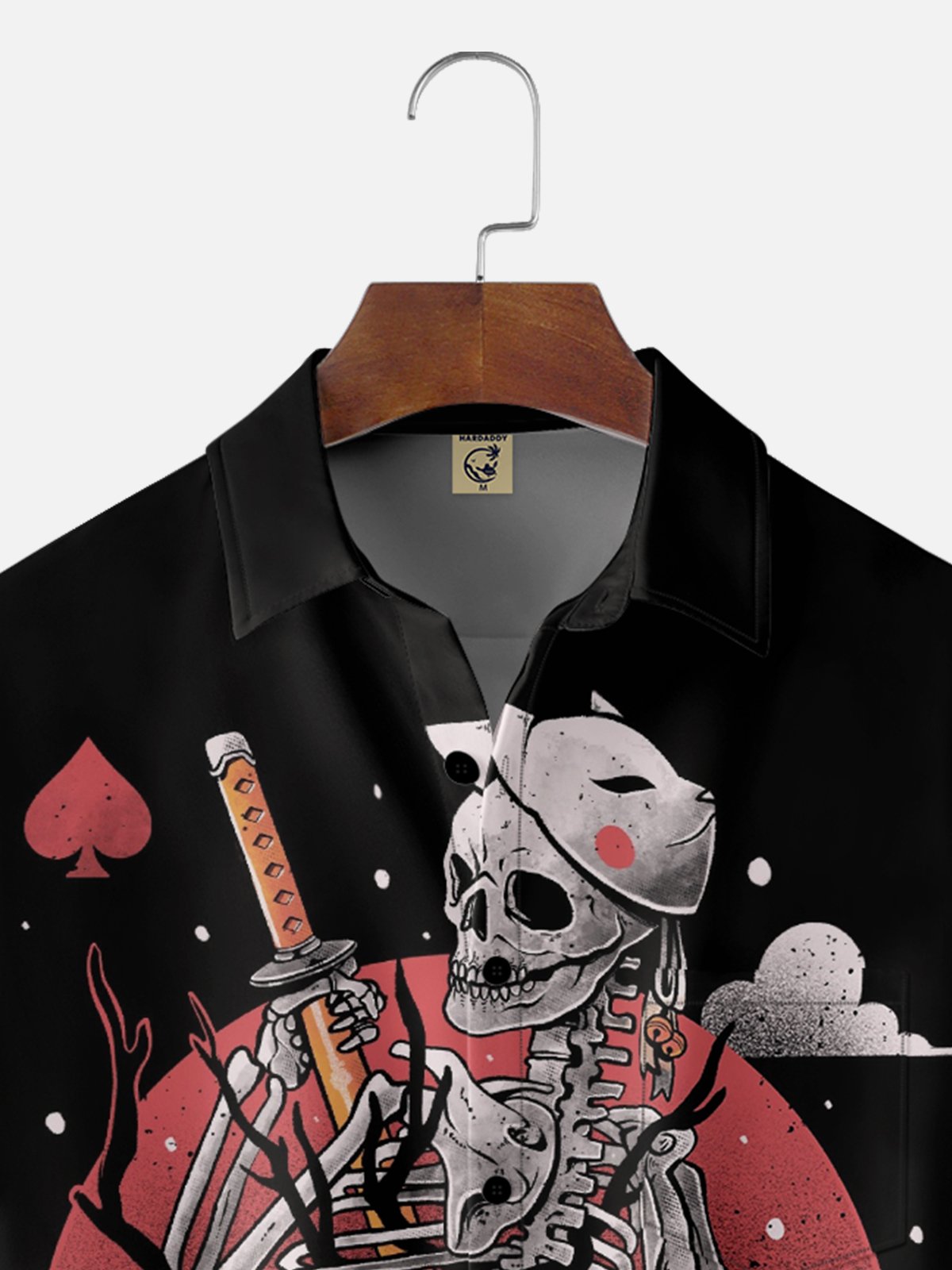 Hardaddy X Eduely Moisture-wicking Skull Poker Chest Pocket Holiday Shirt