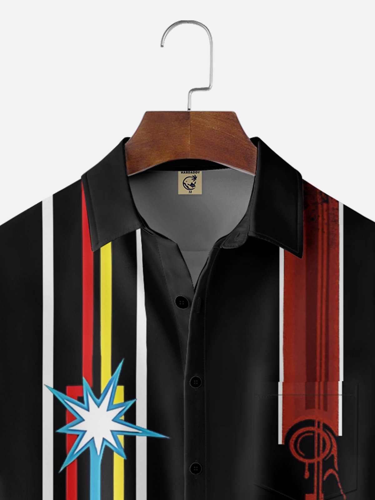 Moisture-wicking Sci-Fi Game Motorcycle Chest Pocket Bowling Shirt
