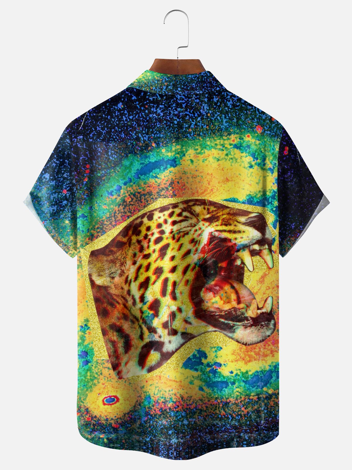 Hardaddy X Lara Rouse Moisture-wicking Tiger Gradient Color Chest Pocket Hawalian Shirt