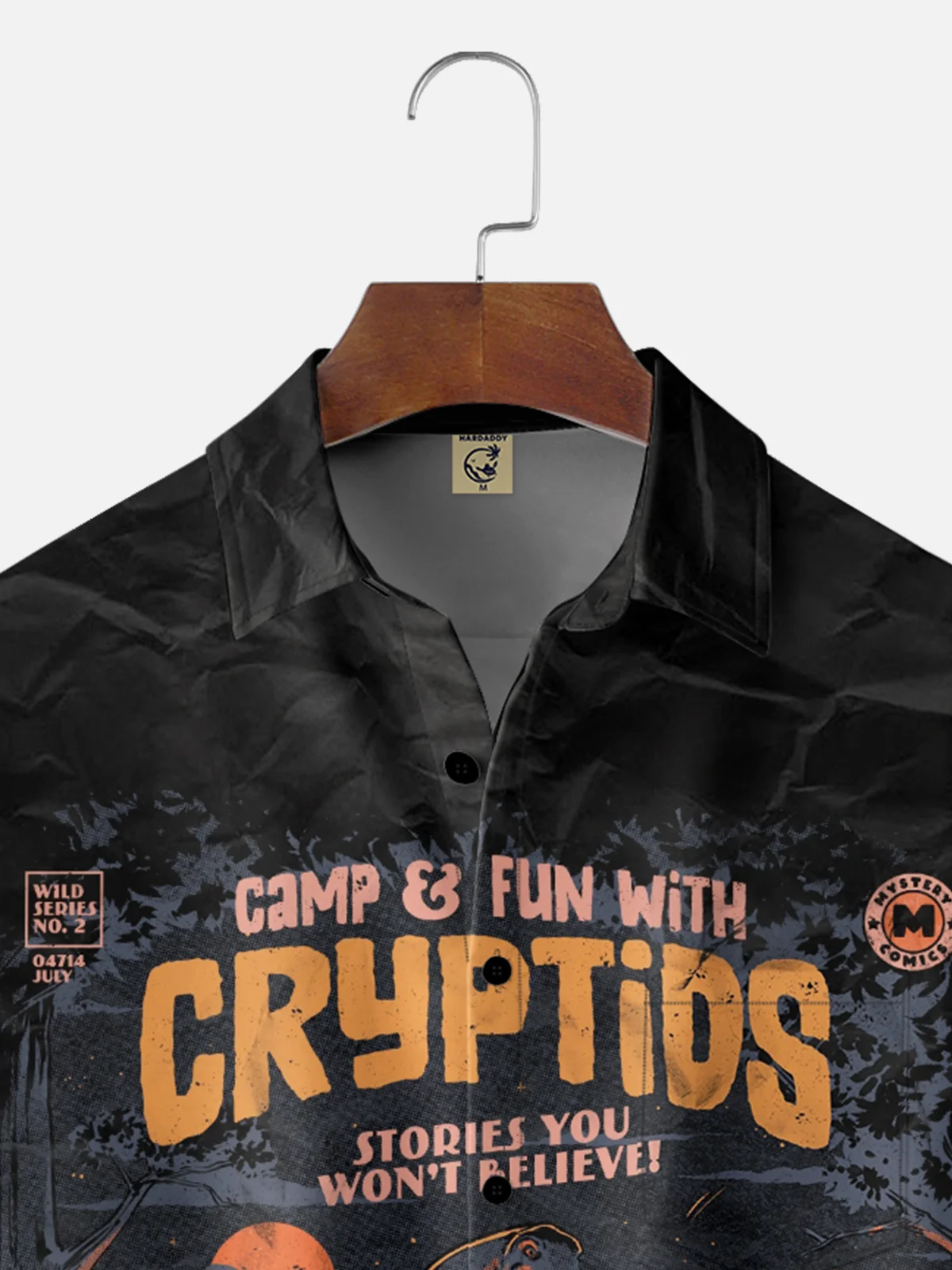 Hardaddy X Eduely Moisture-wicking Bigfoot Camping Chest Pocket Hawalian Shirt