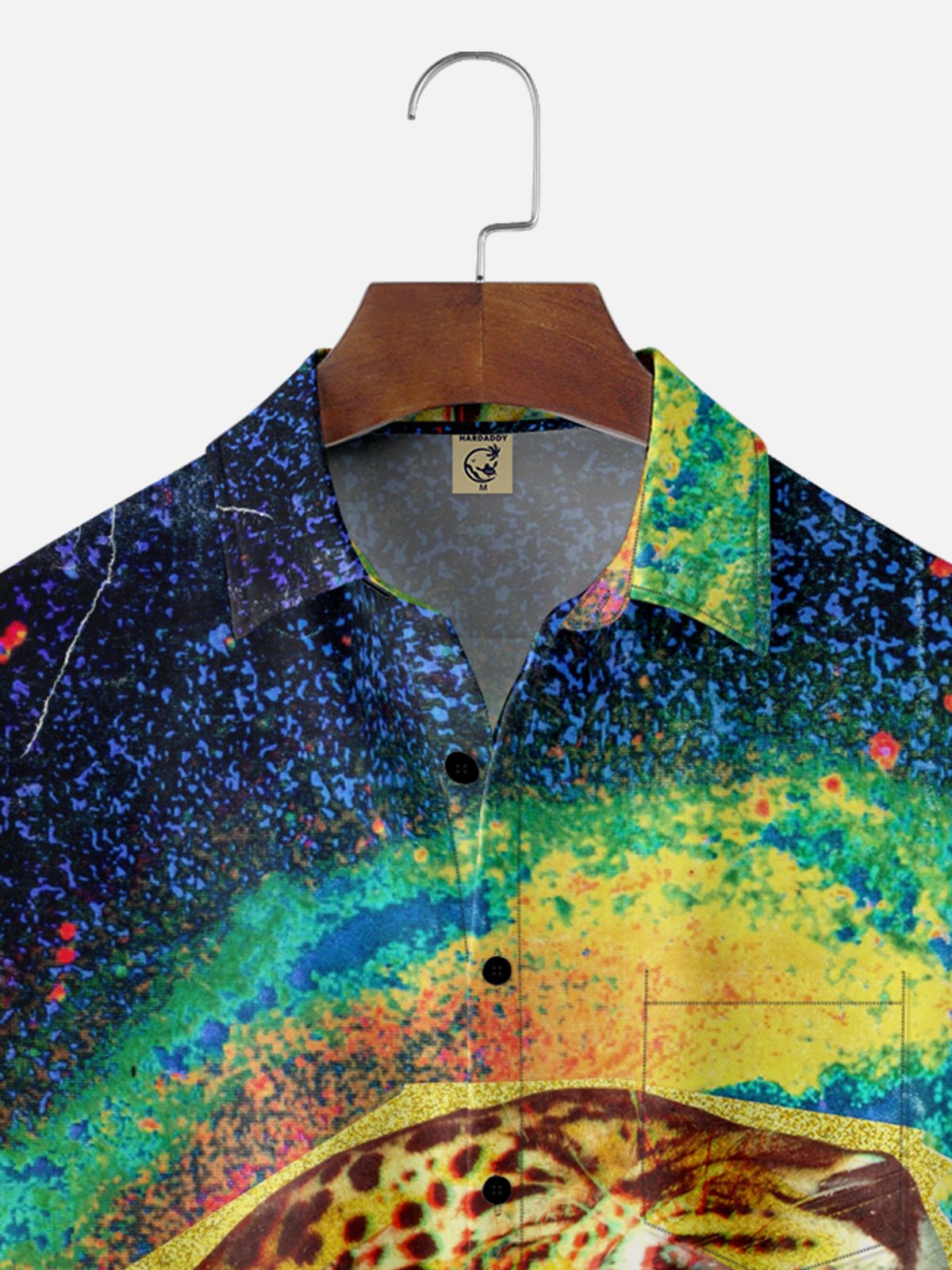 Hardaddy X Lara Rouse Moisture-wicking Tiger Gradient Color Chest Pocket Hawalian Shirt