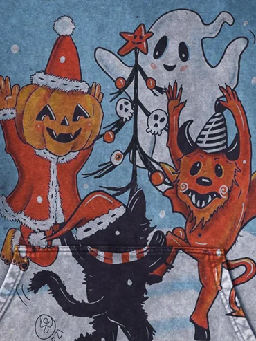 Christmas Cat Pumpkin Ghost Hoodie Sweatshirt