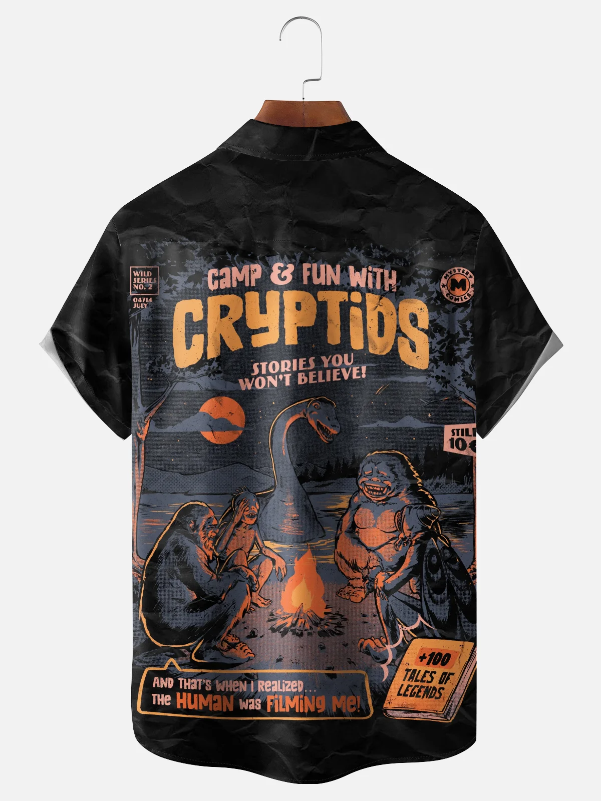 Hardaddy X Eduely Moisture-wicking Bigfoot Camping Chest Pocket Hawalian Shirt