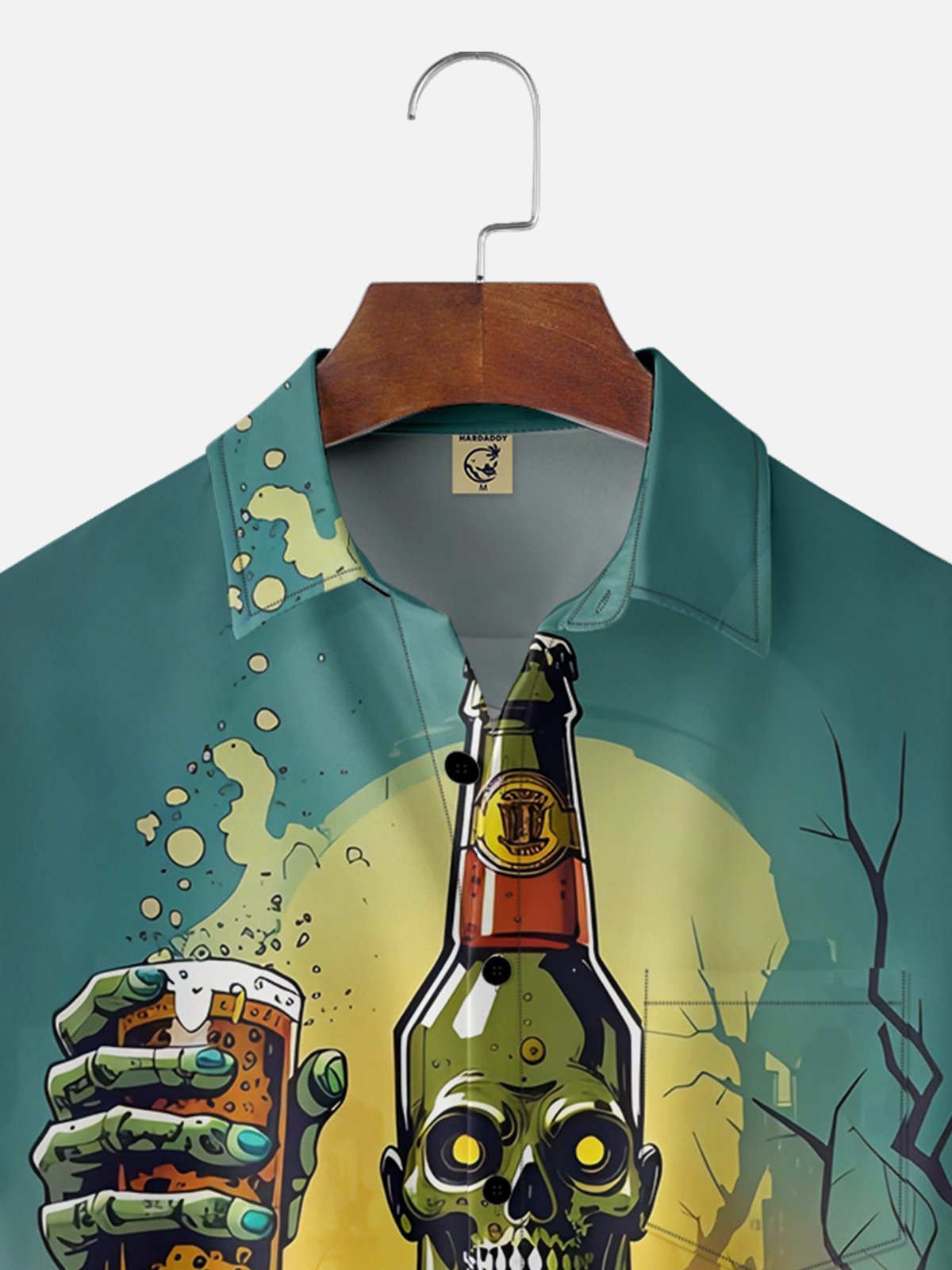 Moisture-wicking Oktoberfest Zombie Chest Pocket Hawaiian Shirt