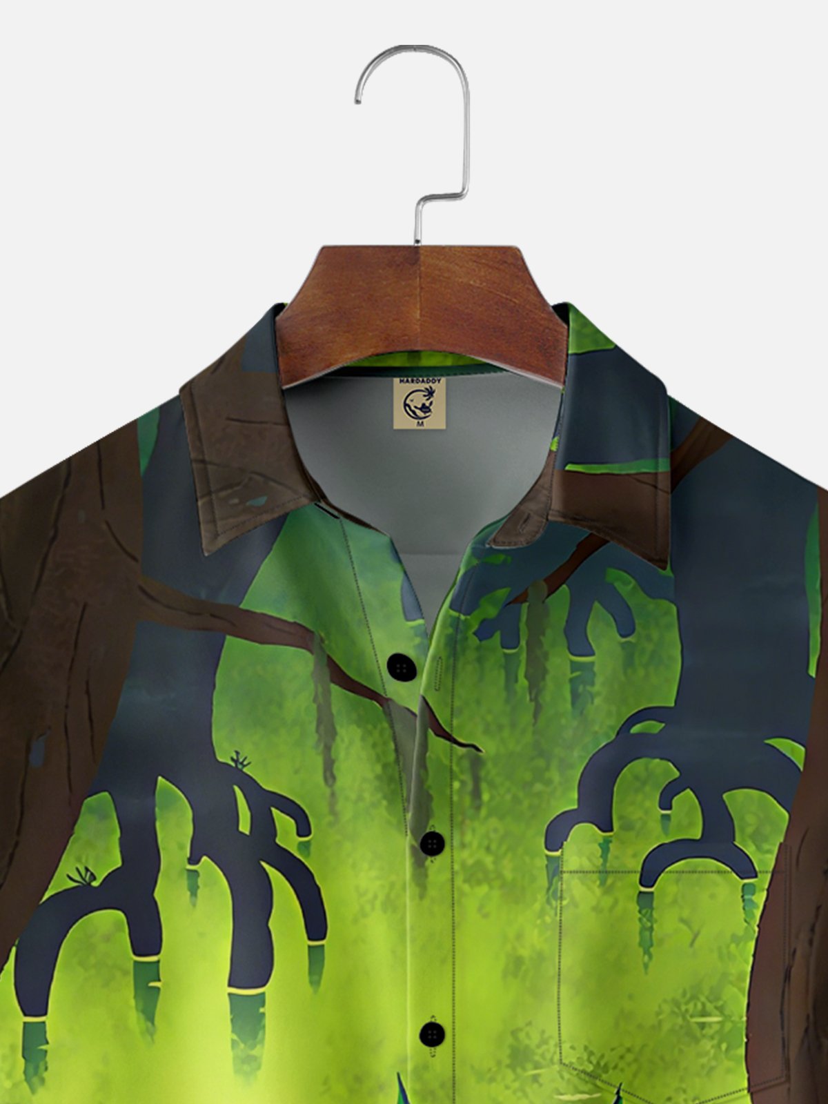 Moisture Wicking Scooby-Doo Swamp Monster Chest Pocket Hawaiian Shirt