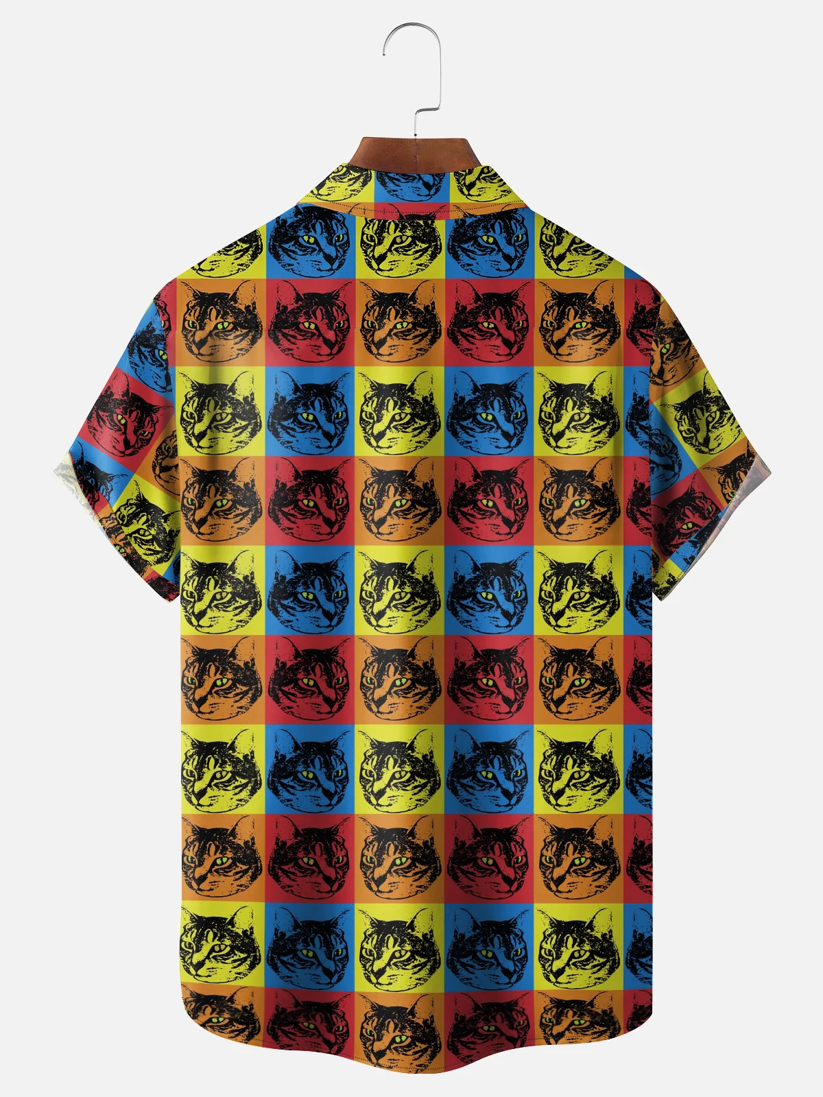 Hardaddy X Anna Lynne Moisture-wicking Cat Multicolor block Chest Pocket Hawalian Shirt