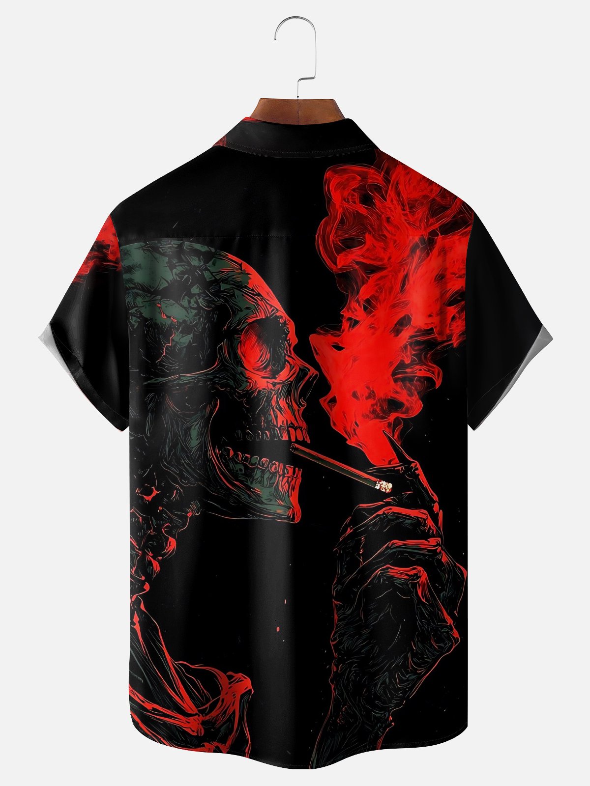 Moisture Wicking Day of the Dead Skull Chest Pocket Hawaiian Shirt