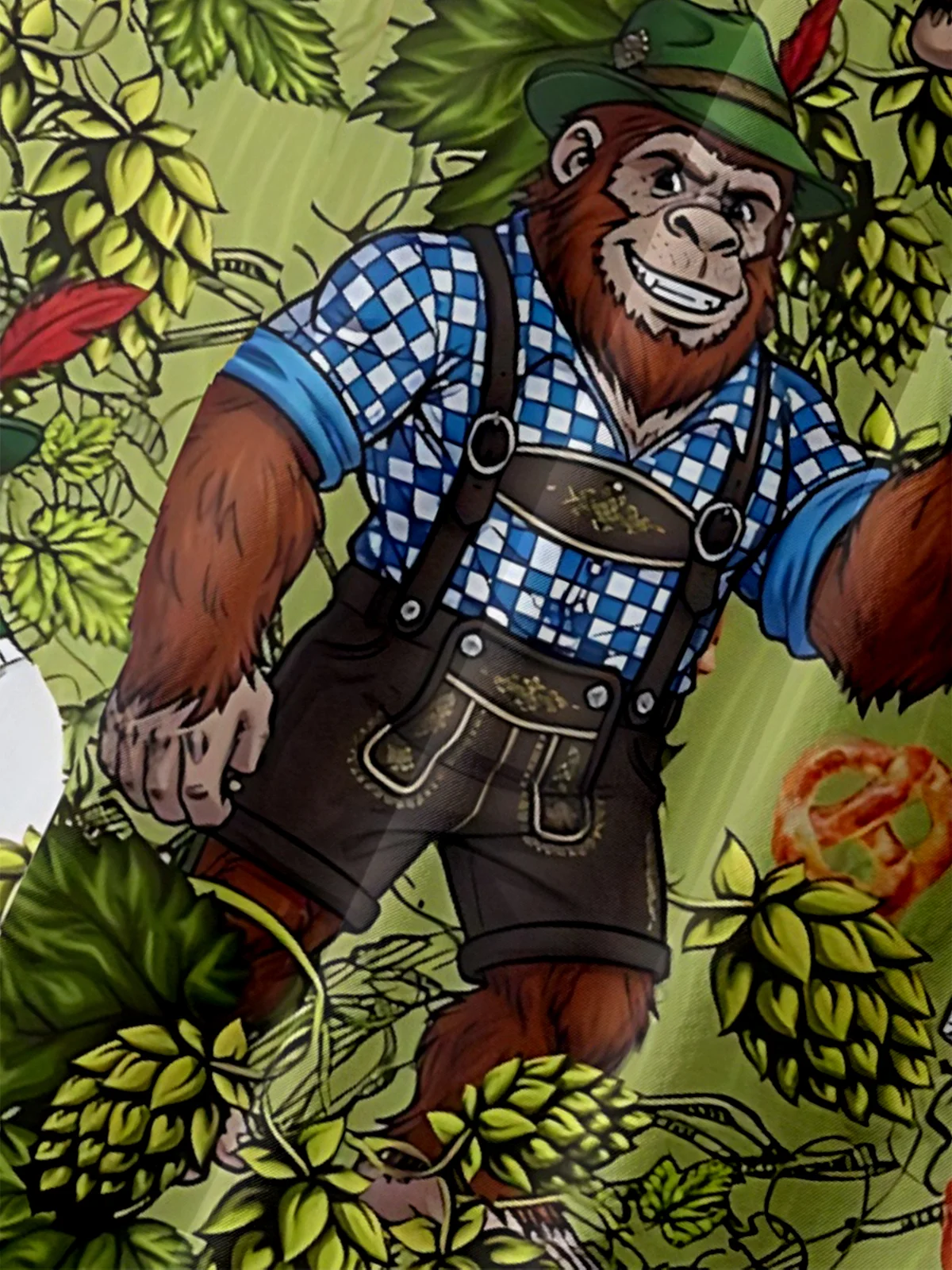 Moisture Wicking Beer Bigfoot Bartender Chest Pocket Hawaiian Shirt