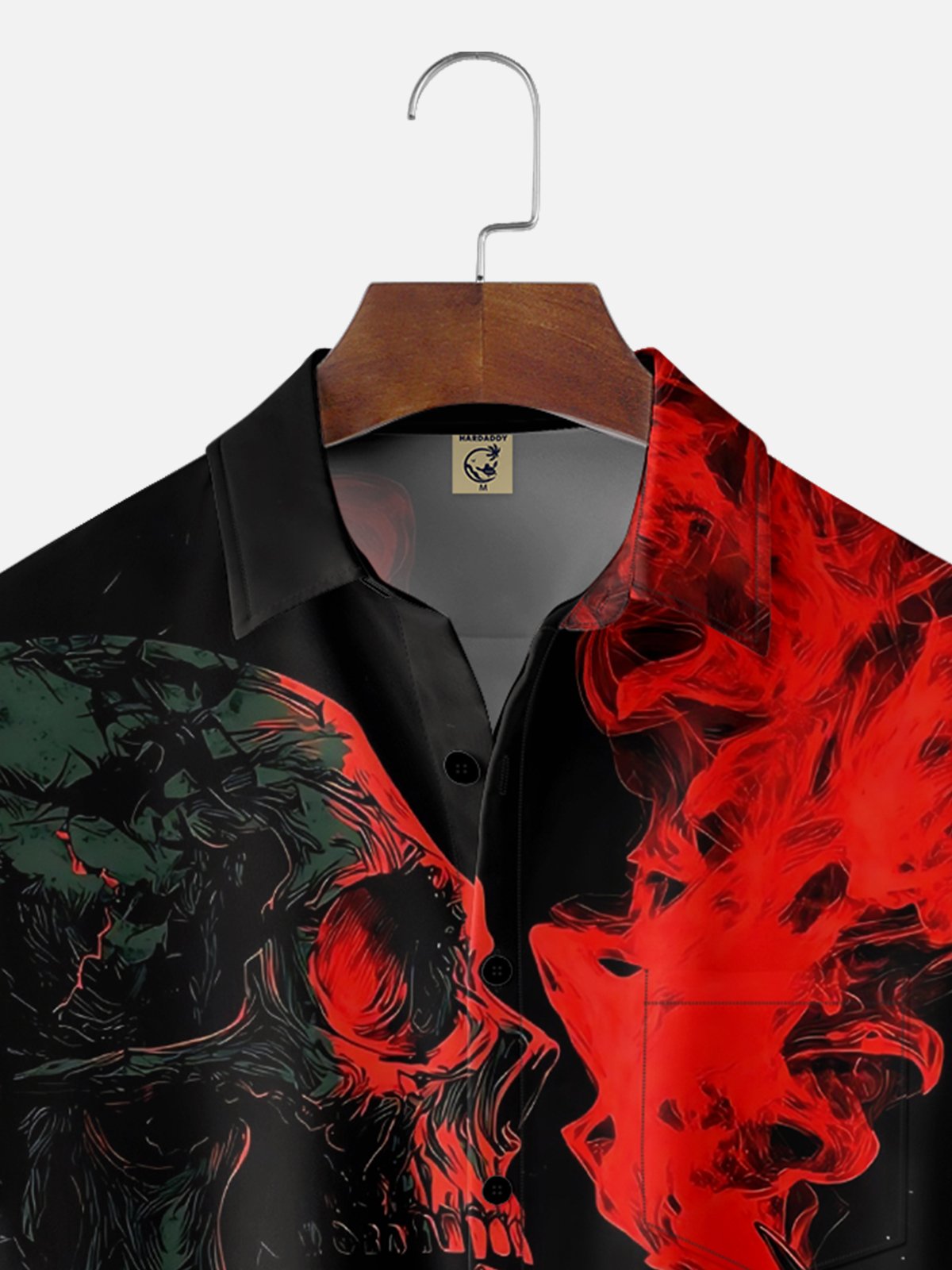 Moisture Wicking Day of the Dead Skull Chest Pocket Hawaiian Shirt
