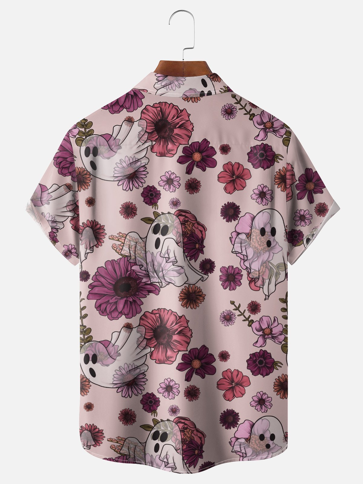 Hardaddy X Anna Lynne Moisture-wicking Flower Ghost Chest Pocket Hawalian Shirt