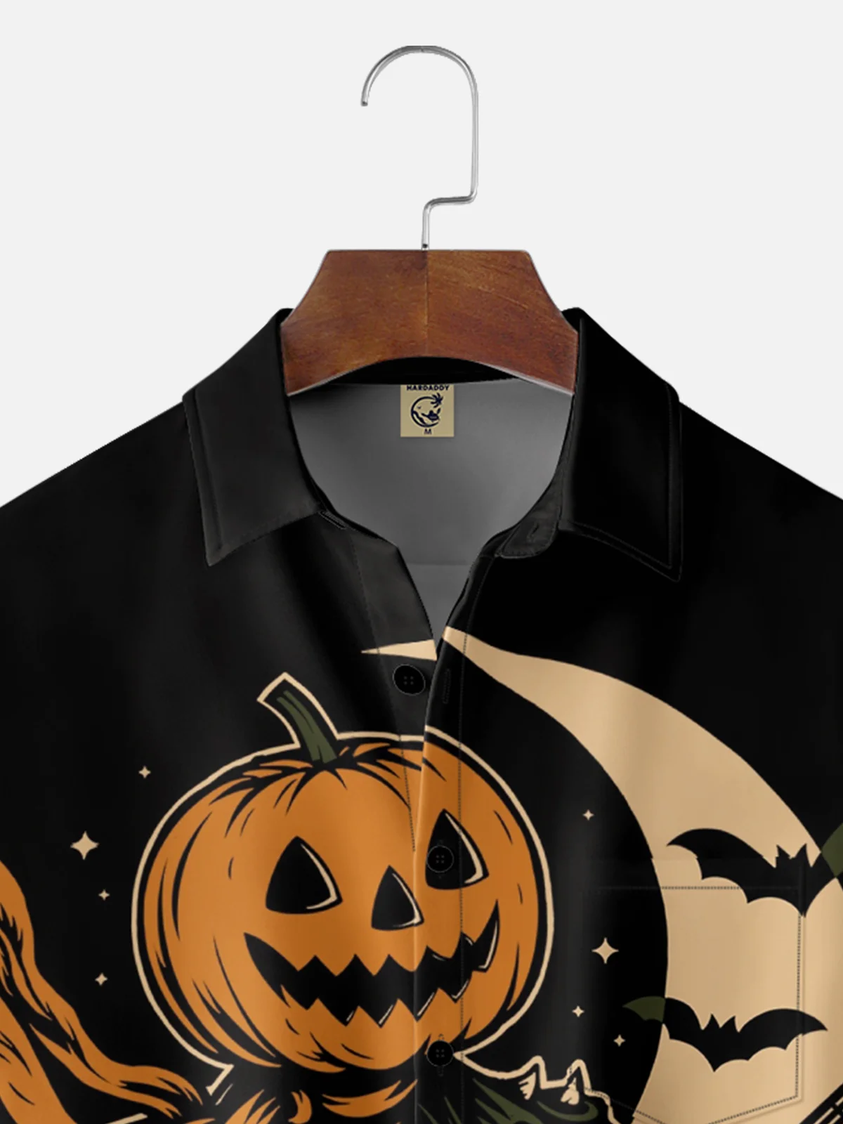 Hardaddy x Contatoeoli Studio Moisture-wicking Fun Skull Moon Art Chest Pocket Casual Shirt