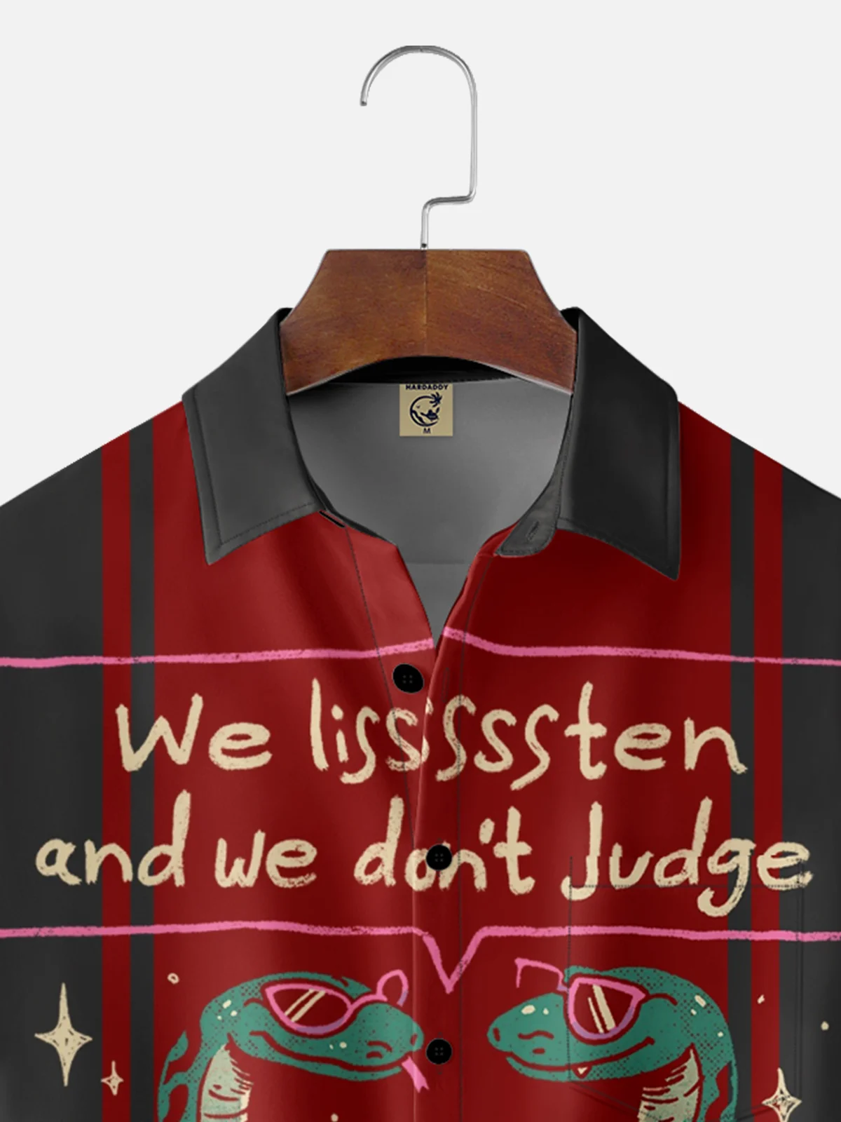 Hardaddy x Eduely Moisture-wicking Fun Double Snake Art Chest Pocket Bowling Shirt