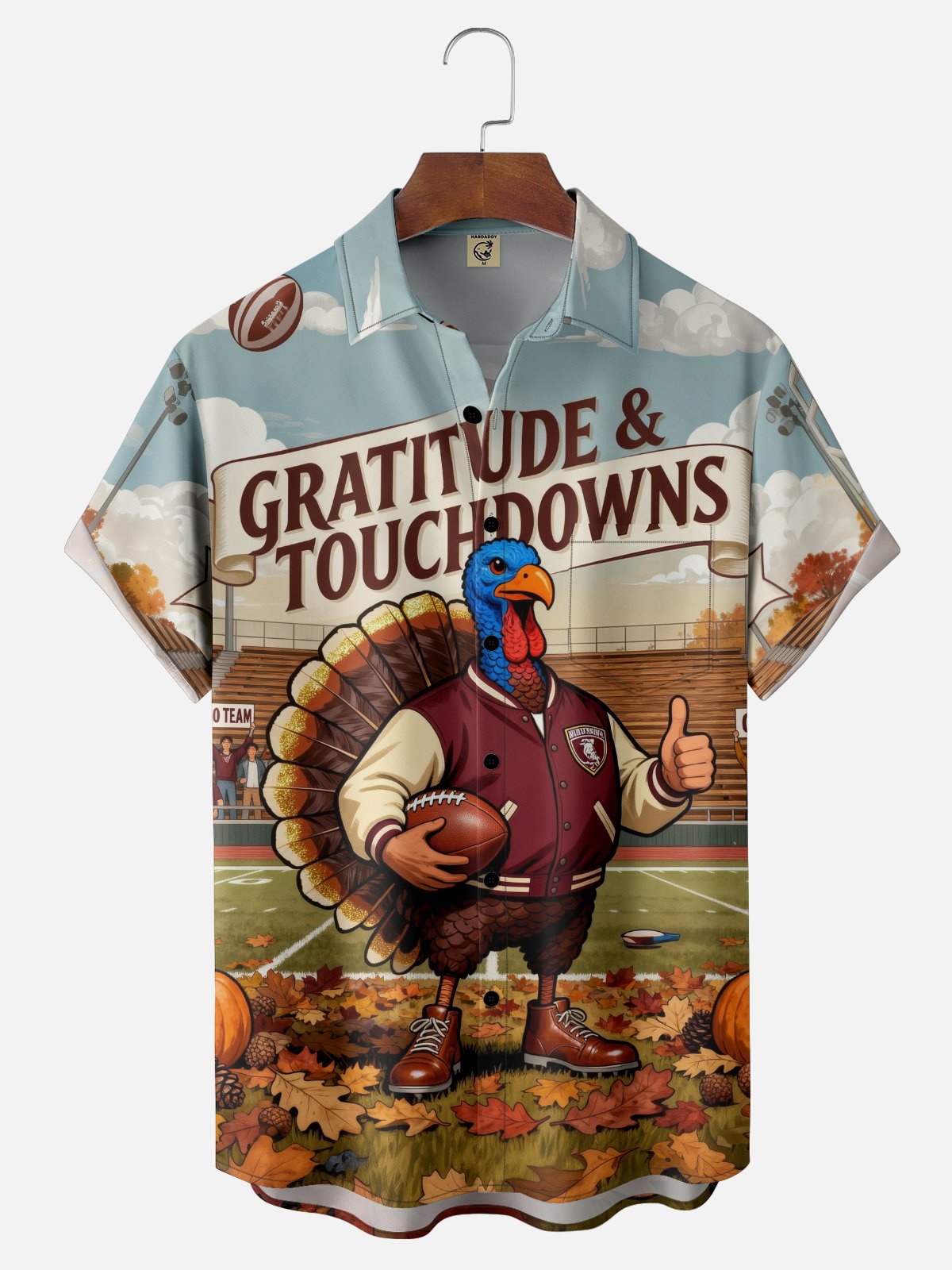 Moisture-wicking Thanksgiving Turkey Chest Pocket Casual Shirt