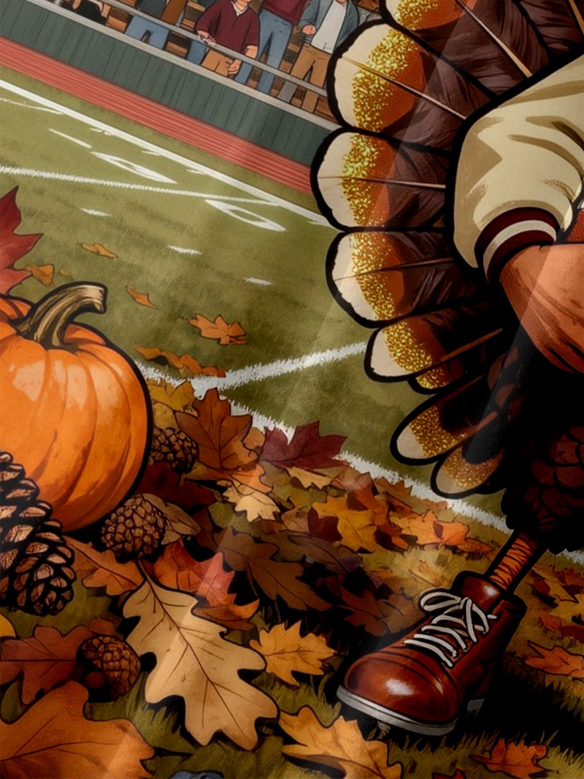 Moisture-wicking Thanksgiving Turkey Chest Pocket Casual Shirt