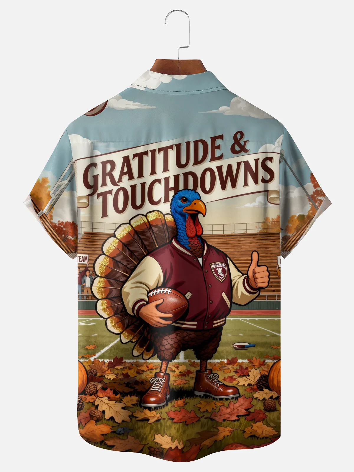 Moisture-wicking Thanksgiving Turkey Chest Pocket Casual Shirt