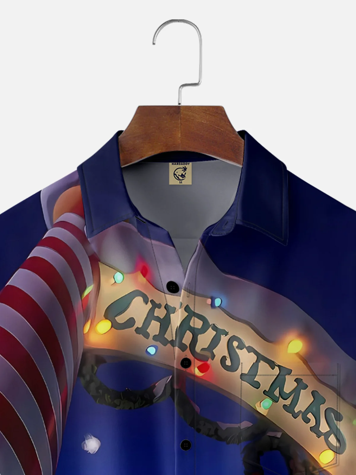 Moisture-wicking Christmas Fun Skull Chest Pocket Casual Shirt