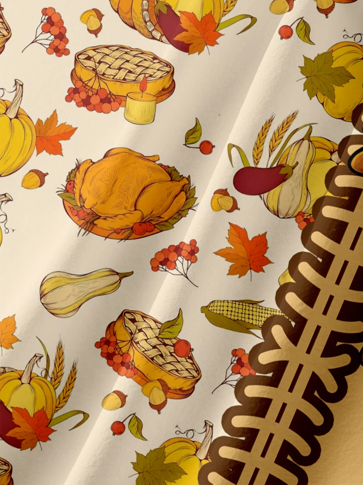 Moisture-wicking Thanksgiving American Football Turkey Chest Pocket Casual Shirt
