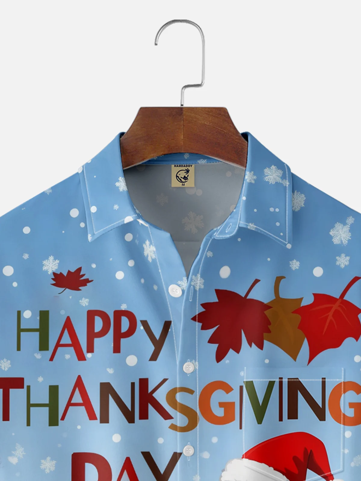 Moisture-wicking Thanksgiving Turkey Chest Pocket Casual Shirt
