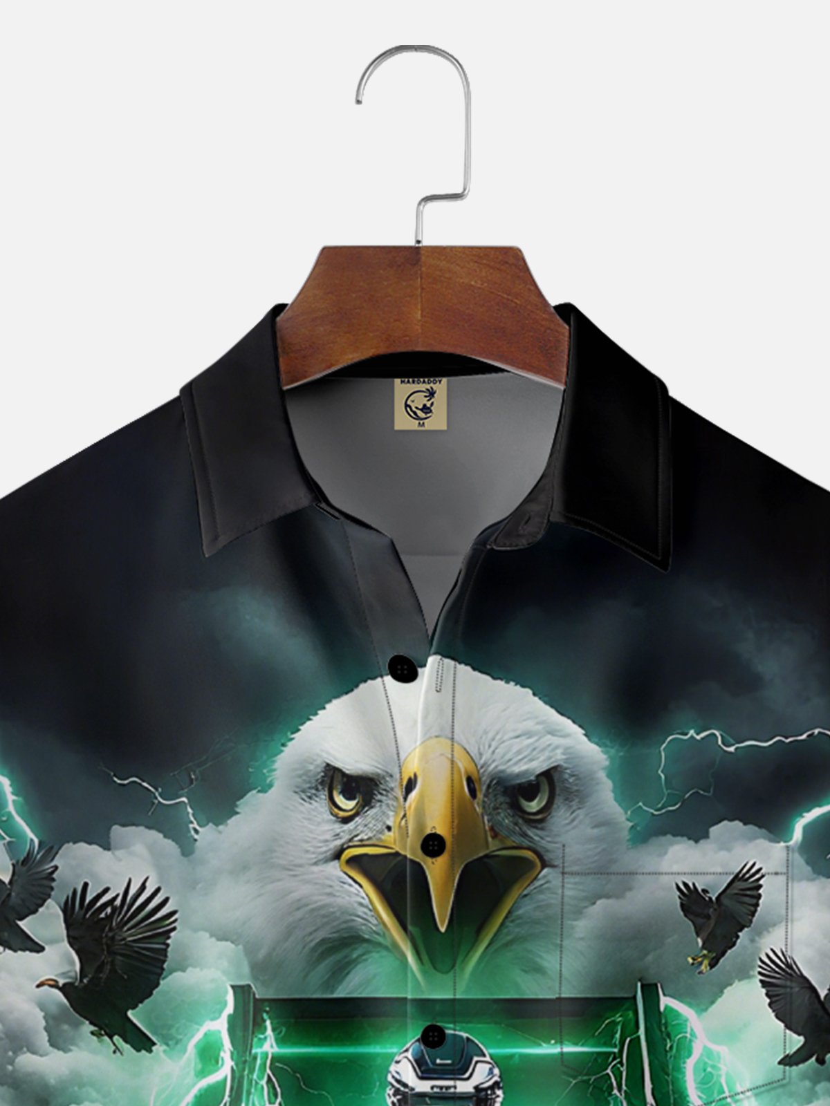 Moisture-wicking American Football Philadelphia Art Eagles Chest Pocket Casual Shirt