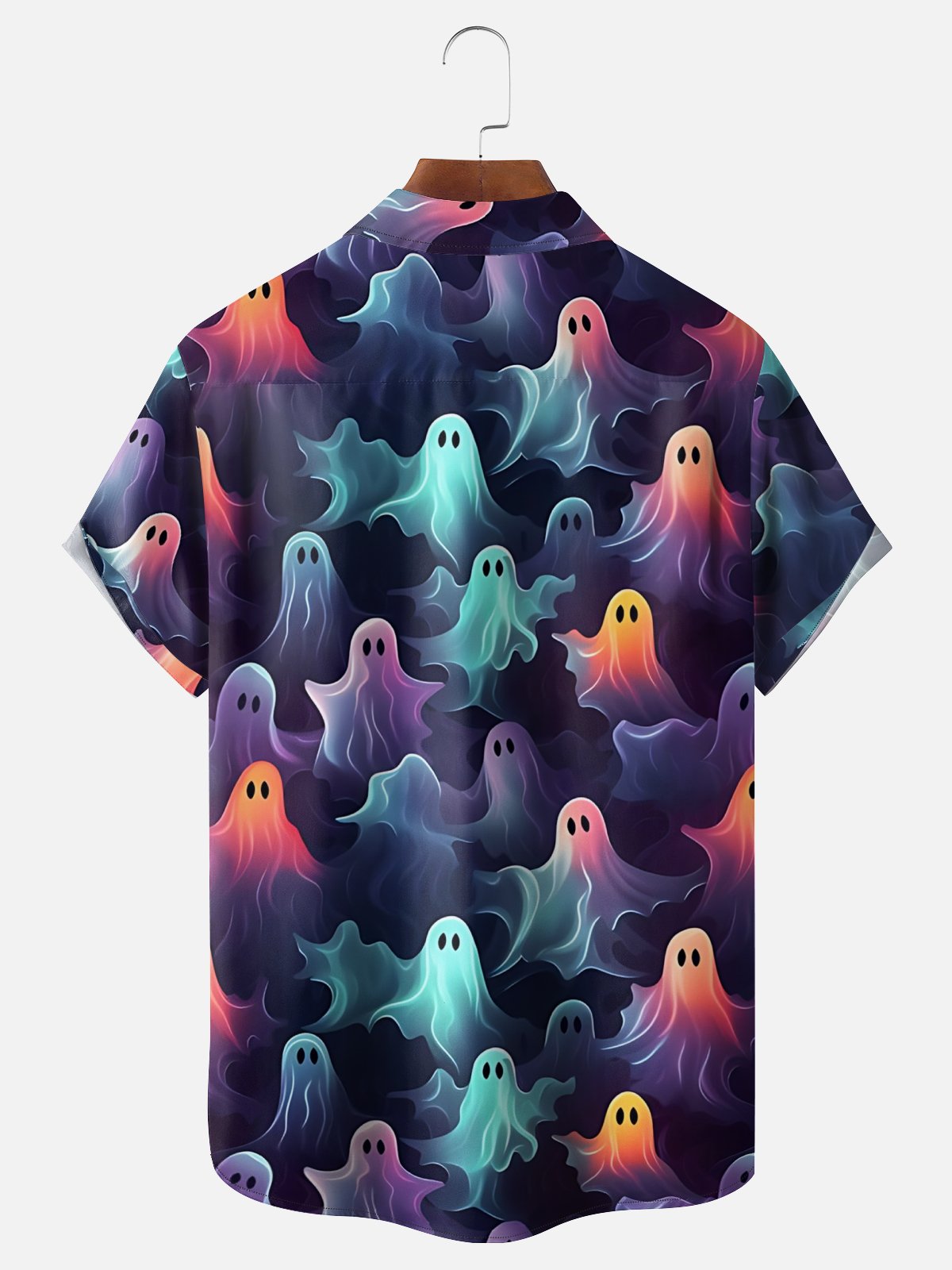 Moisture-Wicking Ombre Ghost Chest Pocket Hawaiian Shirt