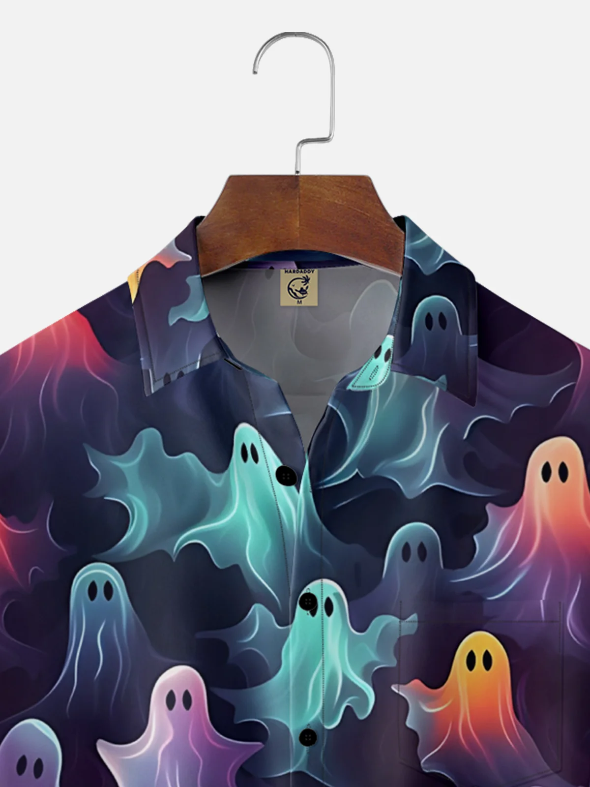 Moisture-Wicking Ombre Ghost Chest Pocket Hawaiian Shirt