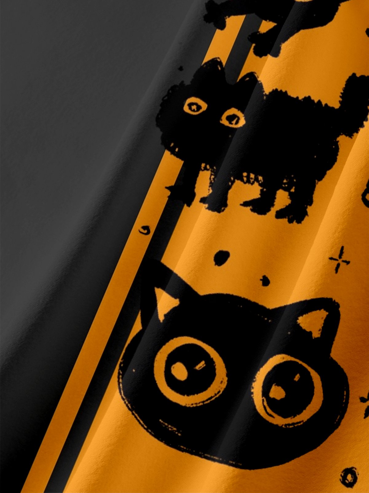 Hardaddy x Eduely Moisture-wicking Funny Cat Art Halloween Chest Pocket Bowling Shirt