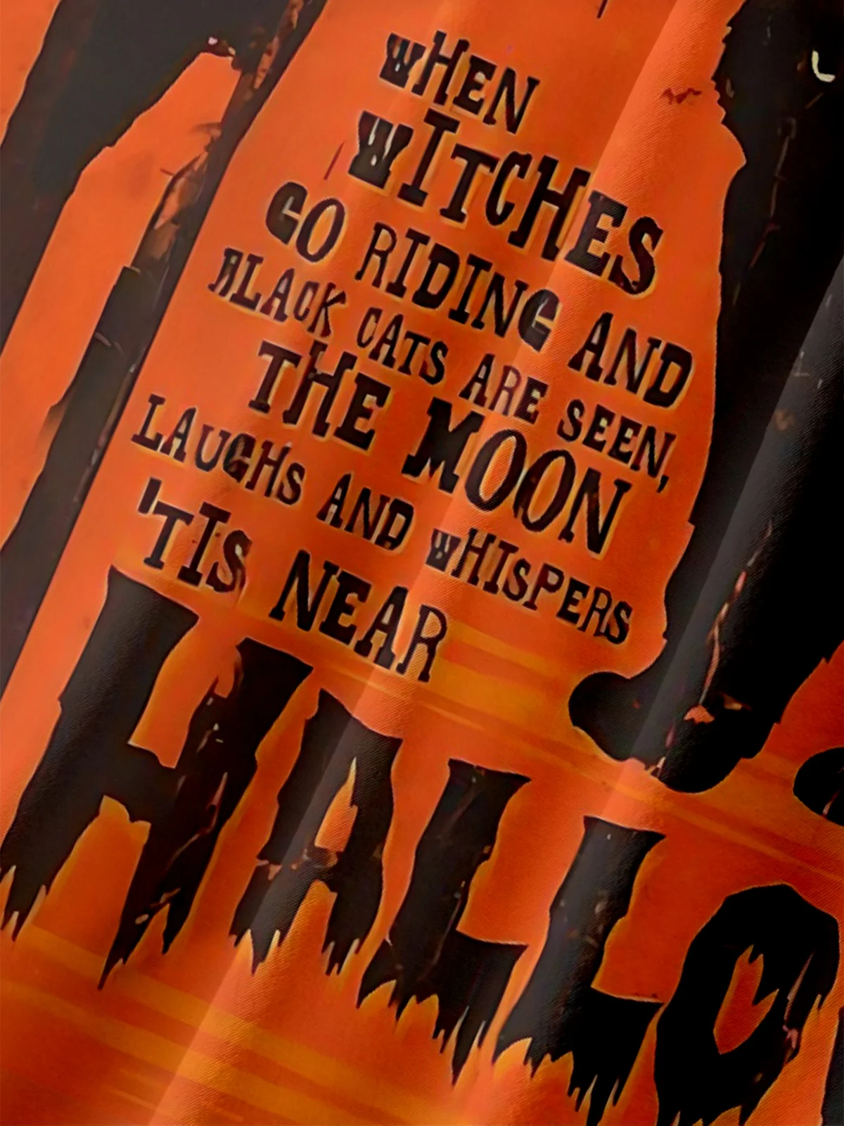 Moisture-wicking Halloween Cat Pumpkin Chest Pocket Casual Shirt