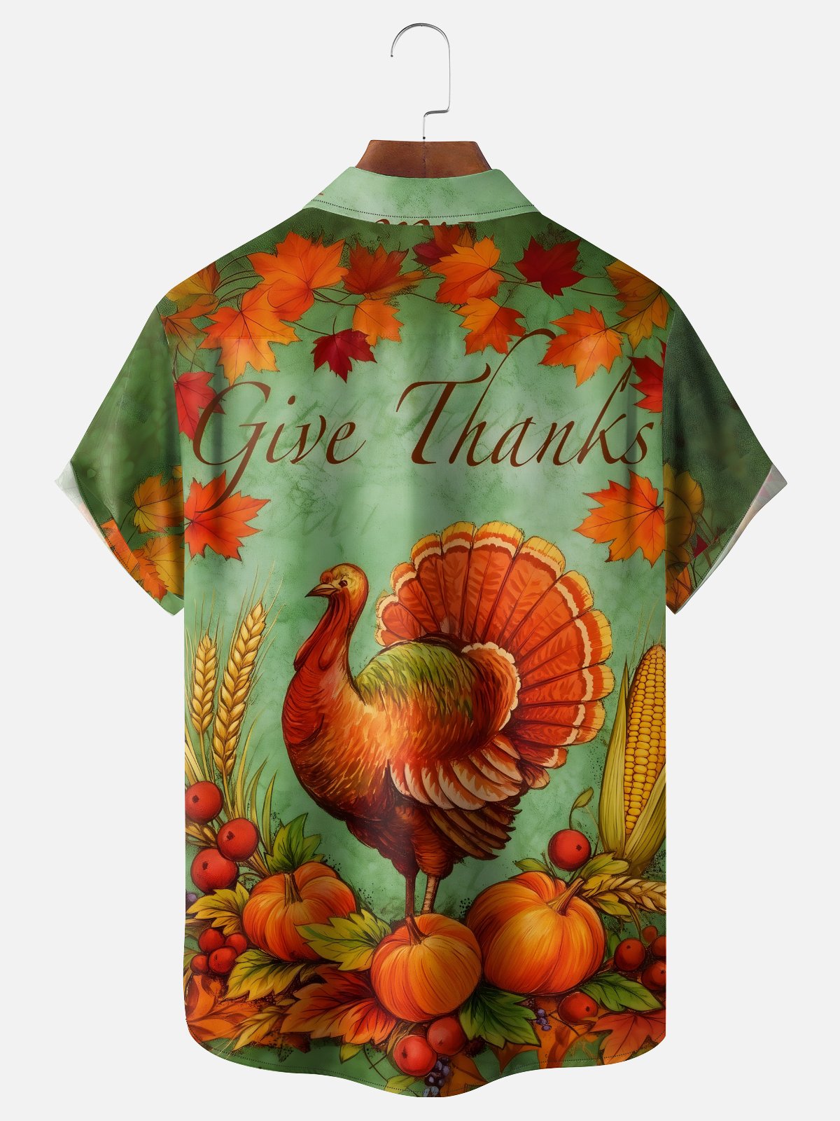 Moisture-wicking Thanksgiving Turkey Chest Pocket Casual Shirt