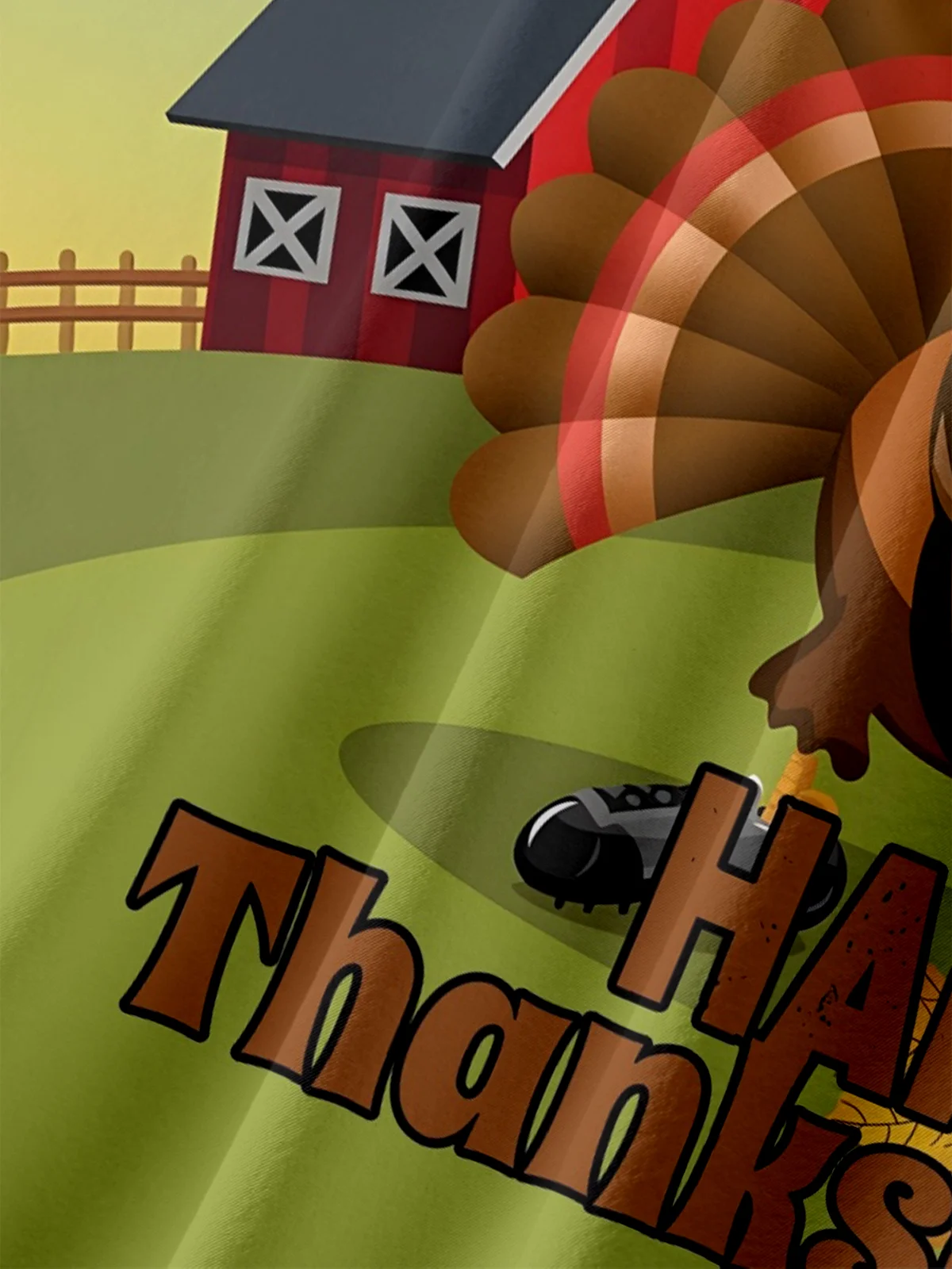 Moisture-wicking Thanksgiving American Football Turkey Chest Pocket Casual Shirt