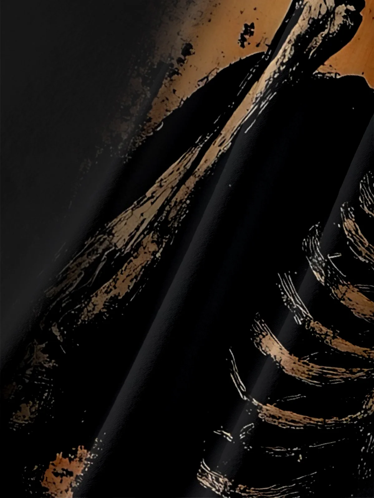 Moisture-Wicking Halloween Gradient Pumpkin Skeleton Chest Pocket Hawaiian Shirt