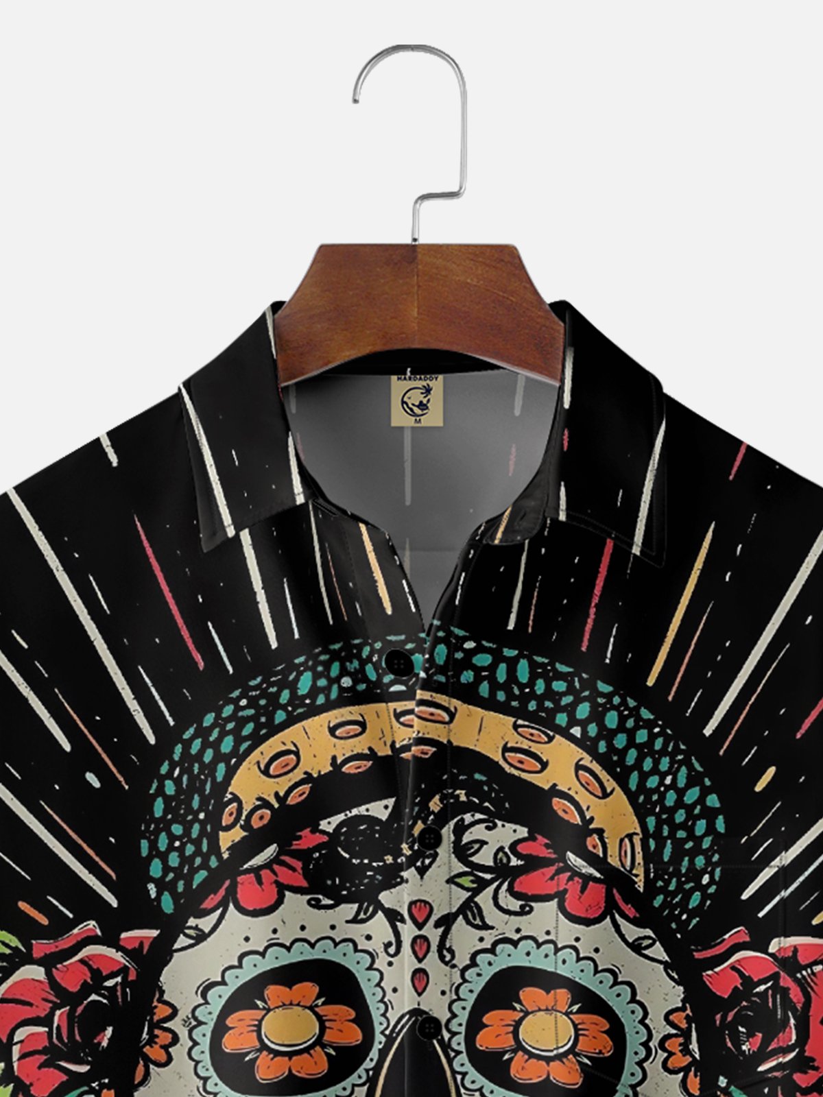 Moisture-wicking Skull Snake Art Day of the Dead Chest Pocket Casual Shirt
