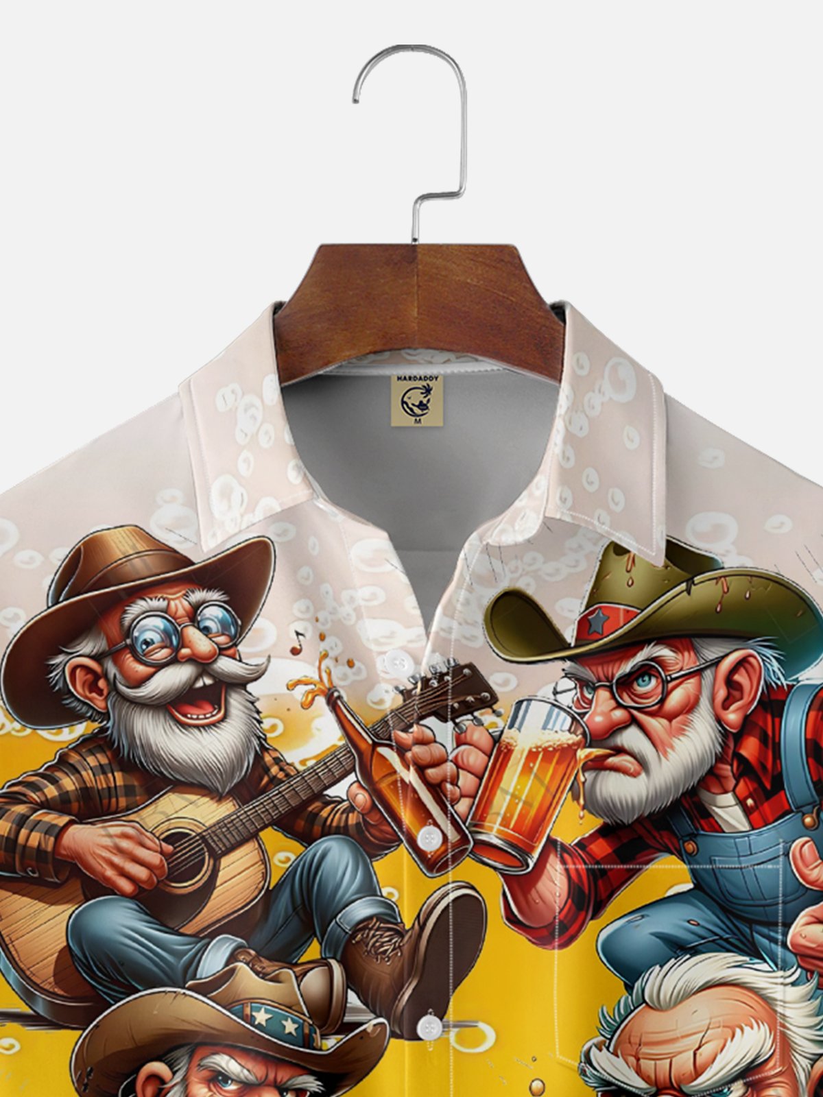Moisture Wicking Beer Old Man Chest Pocket Hawaiian Shirt