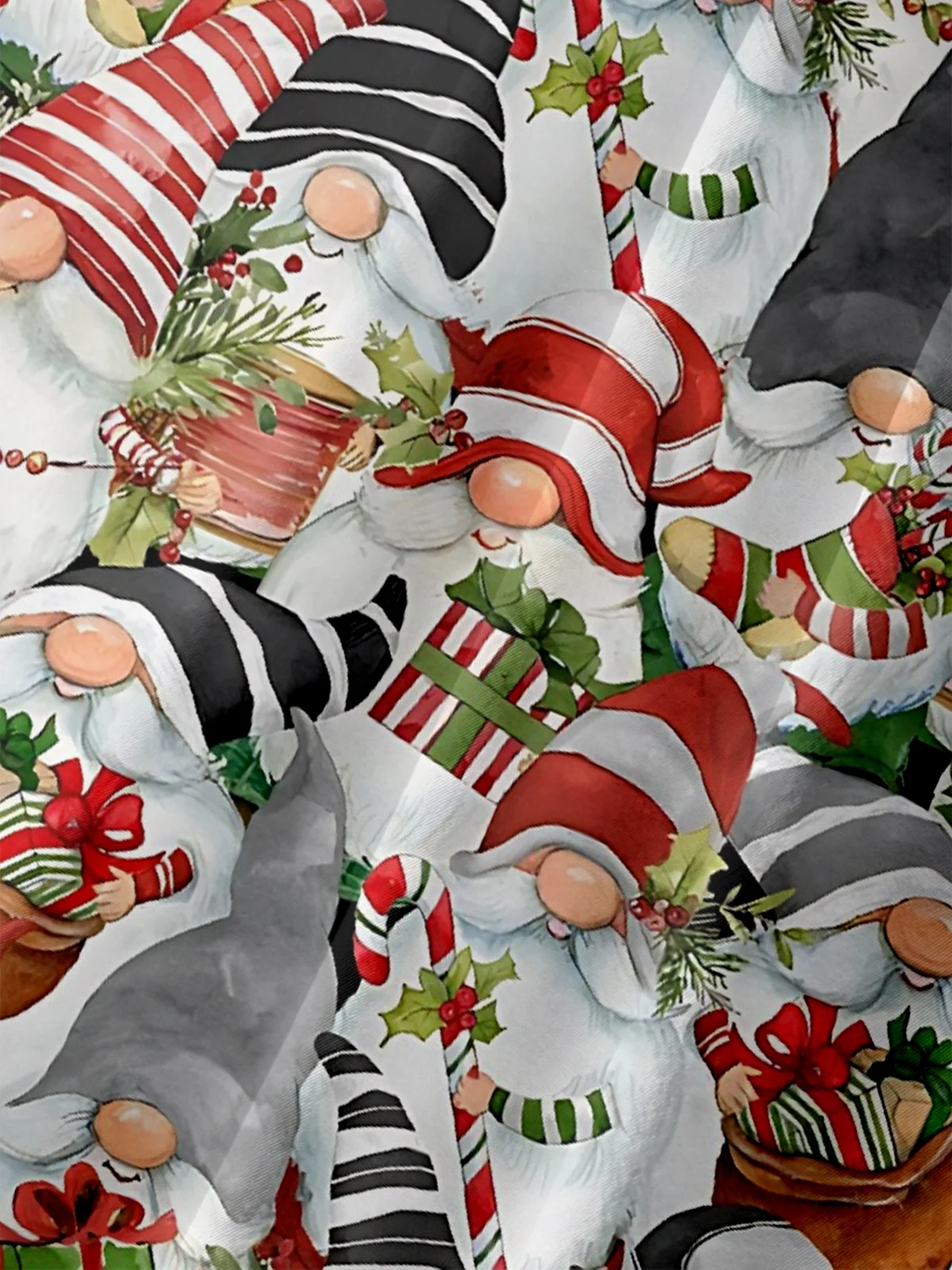 Moisture Wicking Christmas Gnome Chest Pocket Hawaiian Shirt