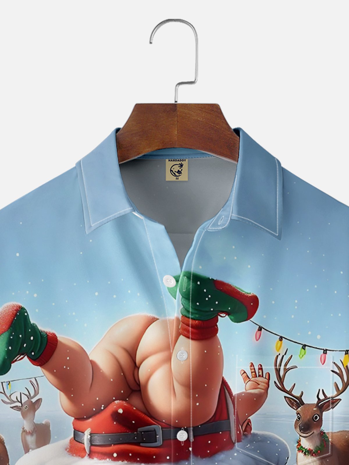 Moisture Wicking Funny Santa Chest Pocket Hawaiian Shirt