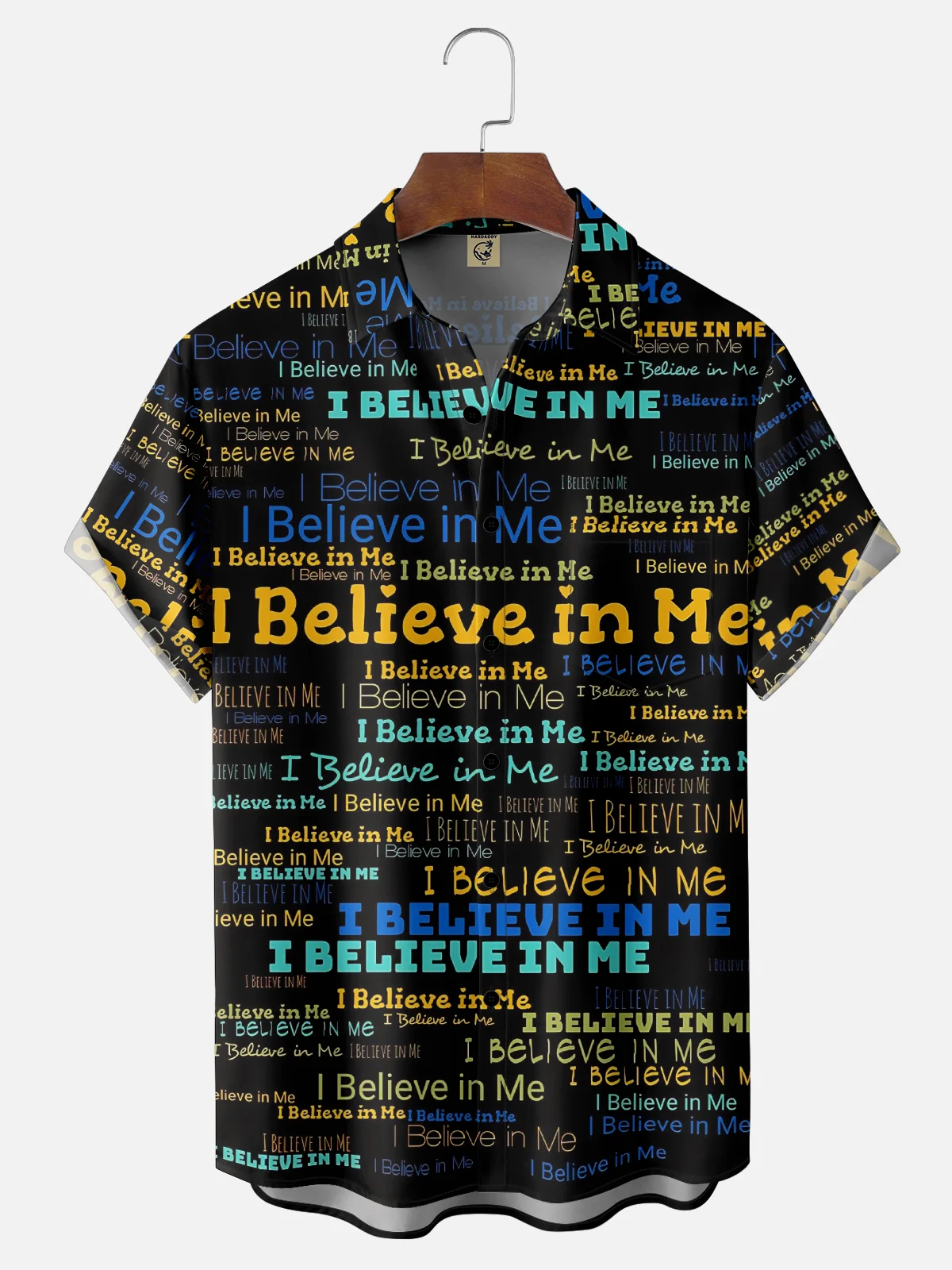 Moisture Wicking I Believe in Me Chest Pocket Hawaiian Shirt