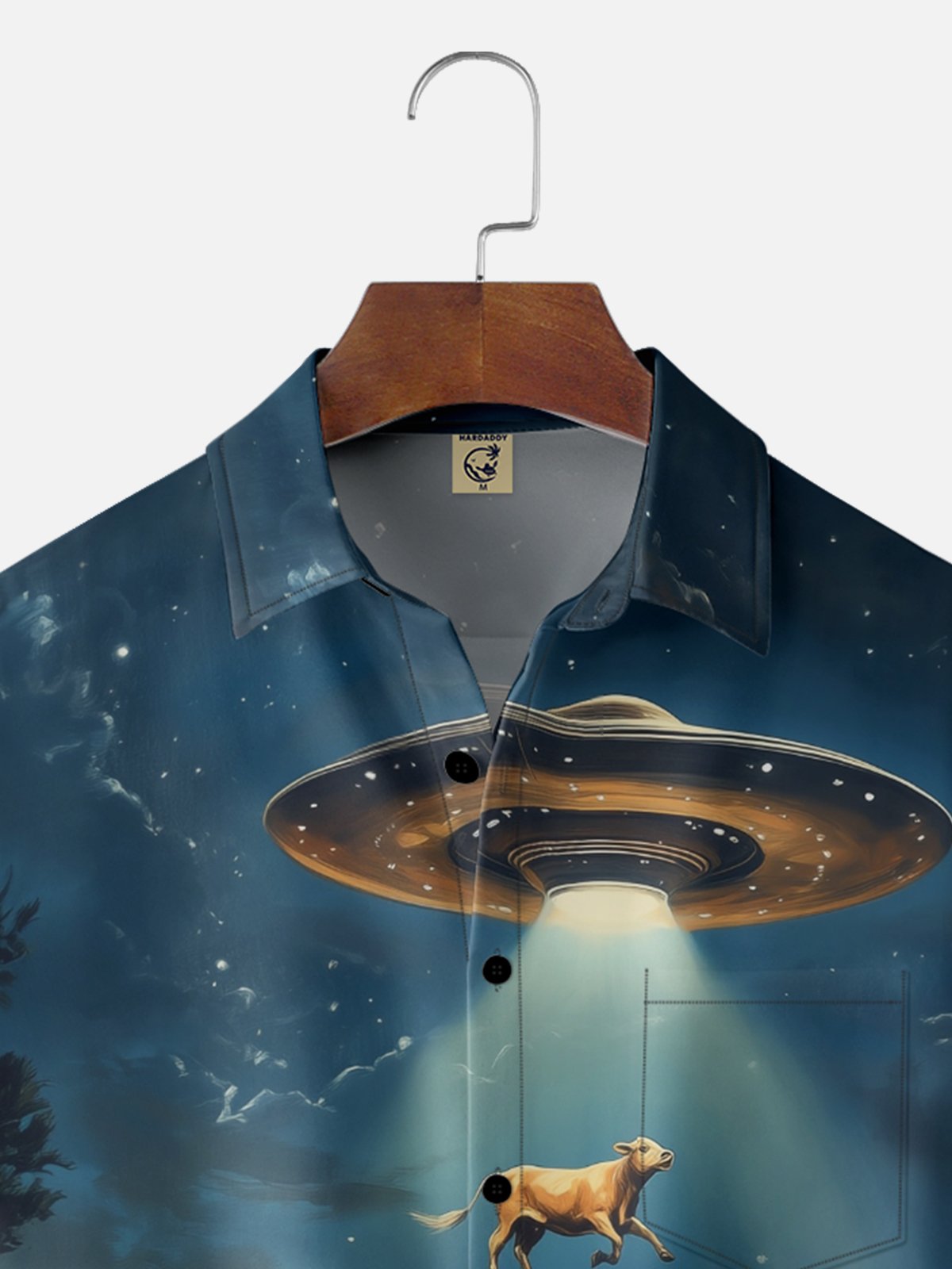 Moisture-wicking Cowboy UFO Chest Pocket Casual Shirt