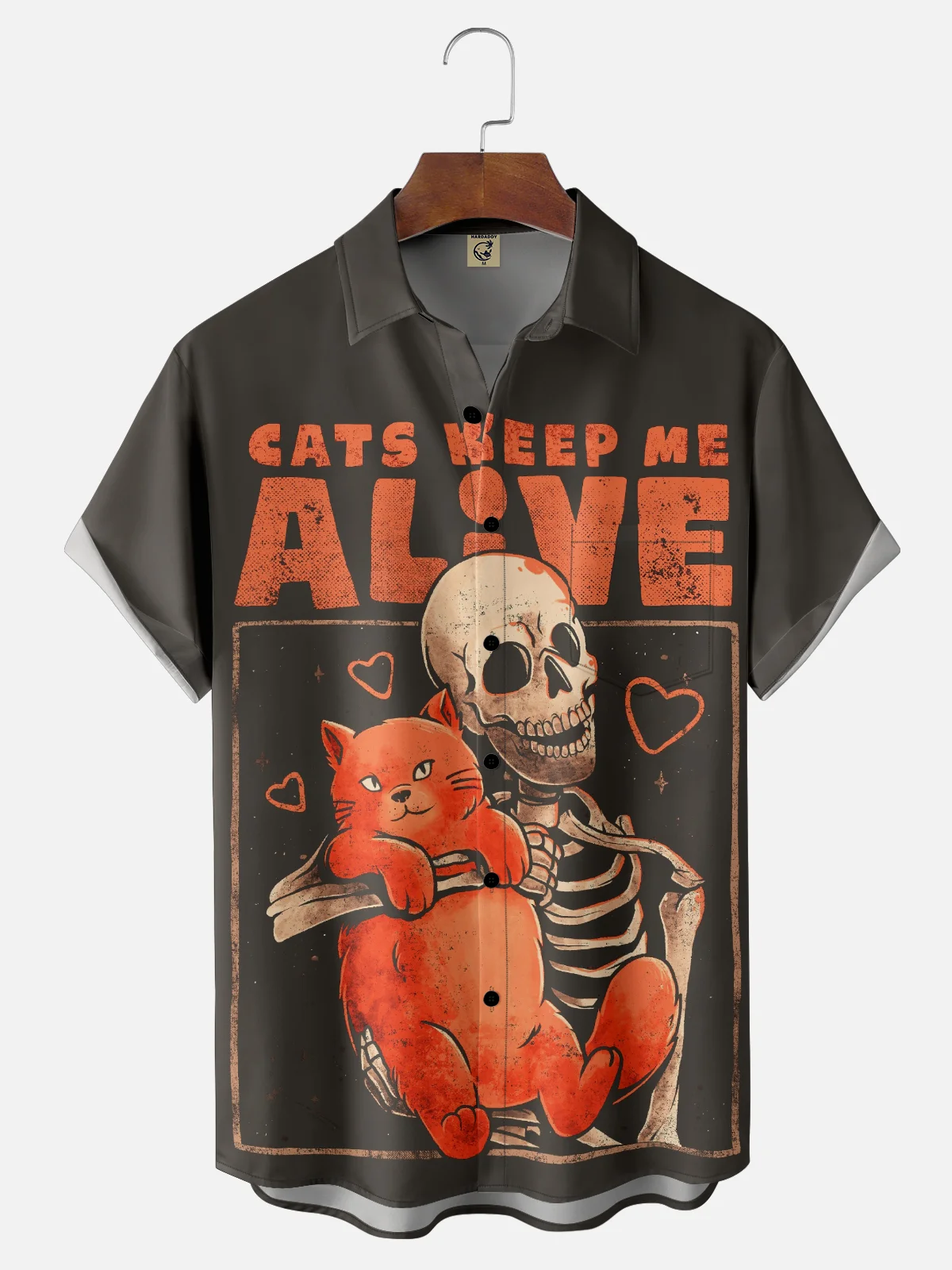 Hardaddy X Eduely Moisture-wicking Cats Keep Me Alive Chest Pocket Holiday Shirt