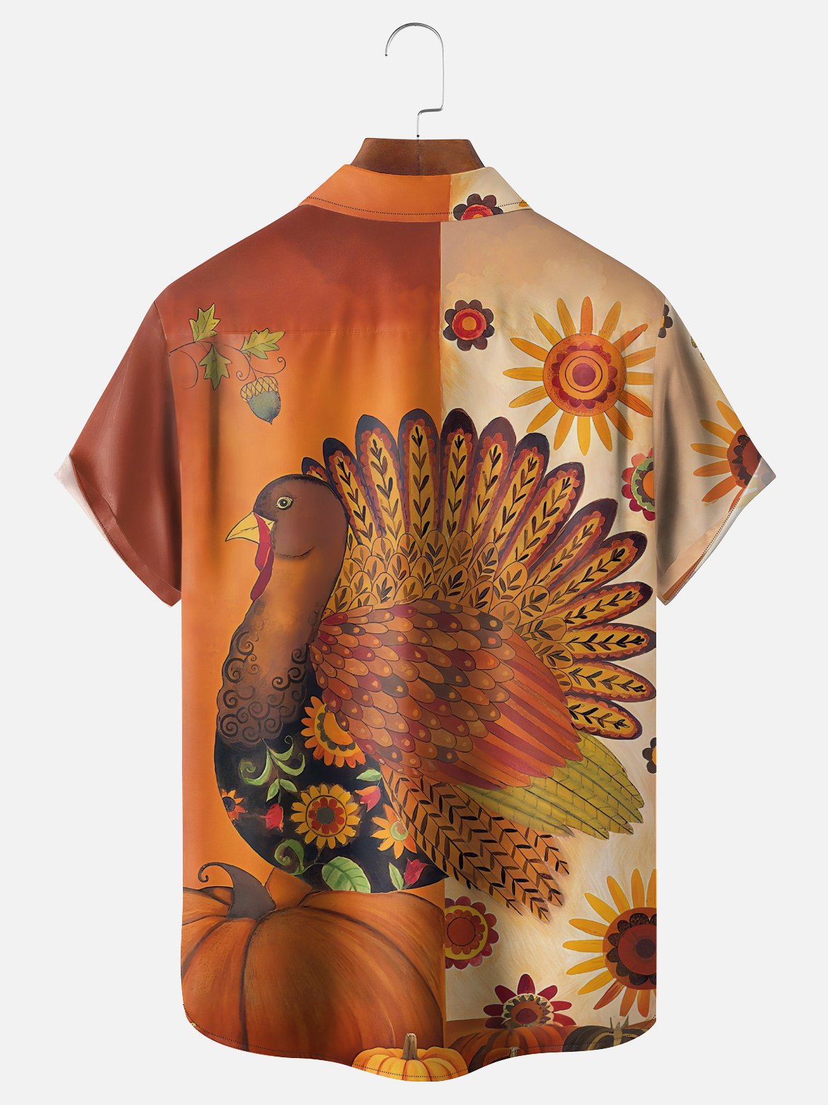 Moisture-wicking Thanksgiving Turkey Chest Pocket Casual Shirt