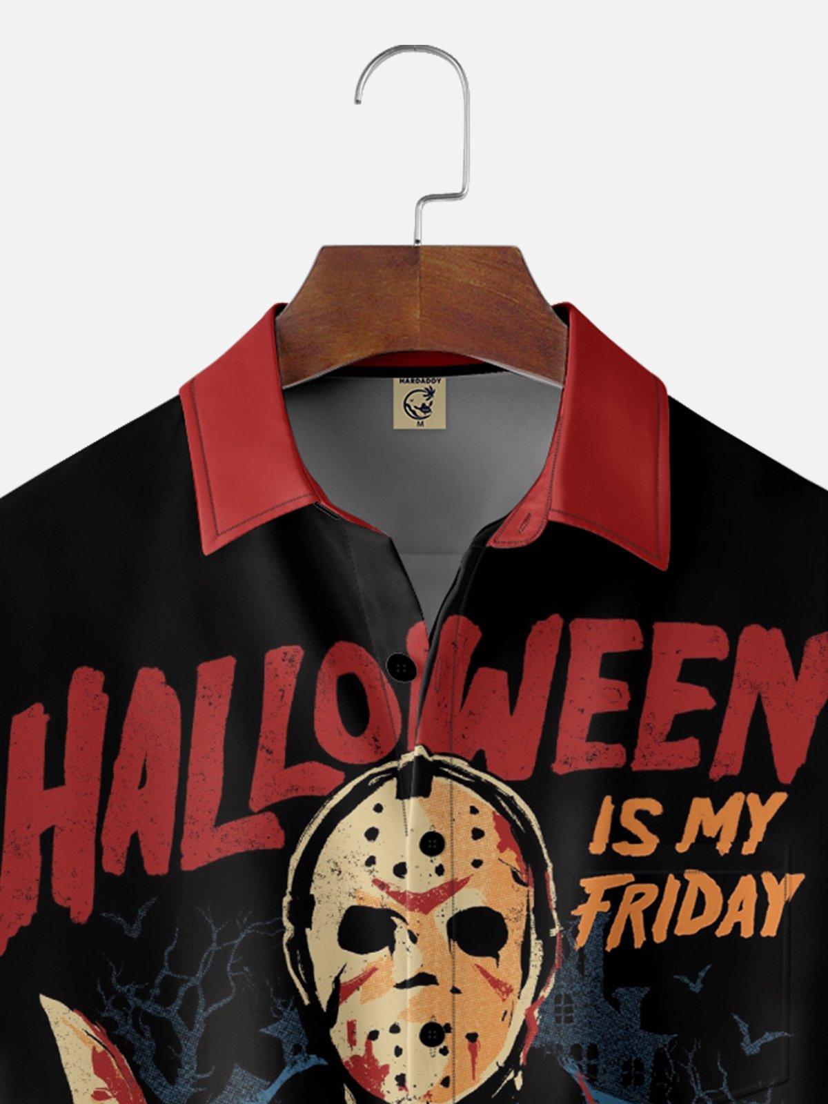 Hardaddy X Eduely Moisture-wicking Halloween Mask Killer Chest Pocket Holiday Shirt