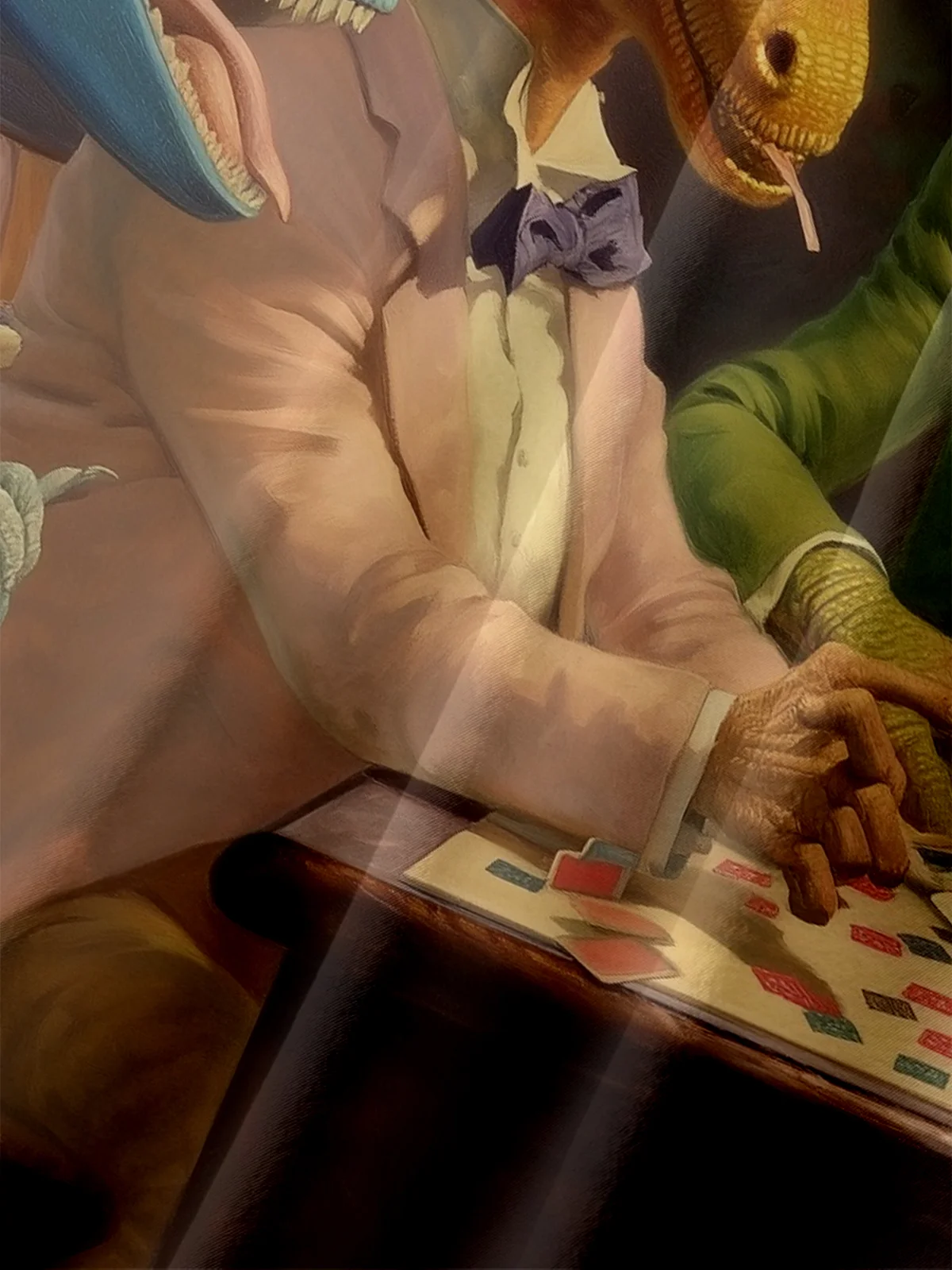 Moisture-wicking Dinosaur Poker Baccarat Chest Pocket Casual Shirt