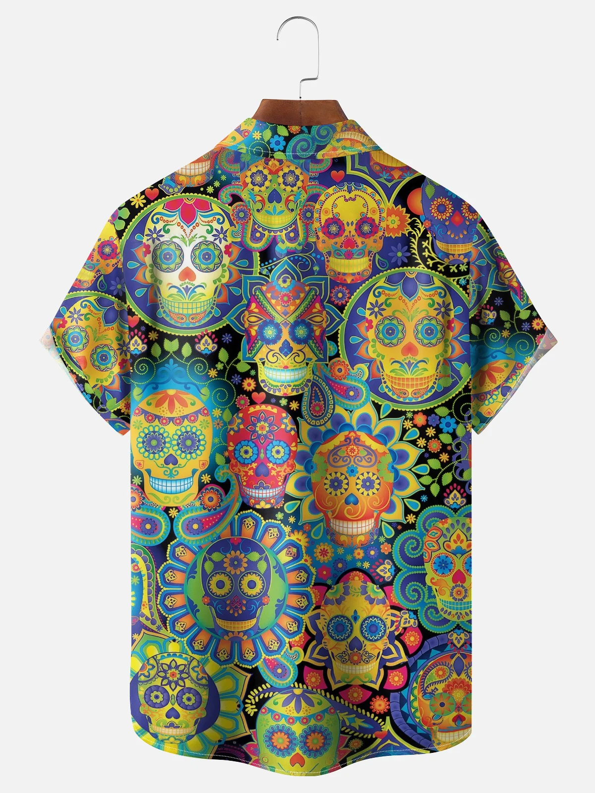 Moisture-wicking Day Of The Dead Skeletons Chest Pocket Casual Shirt