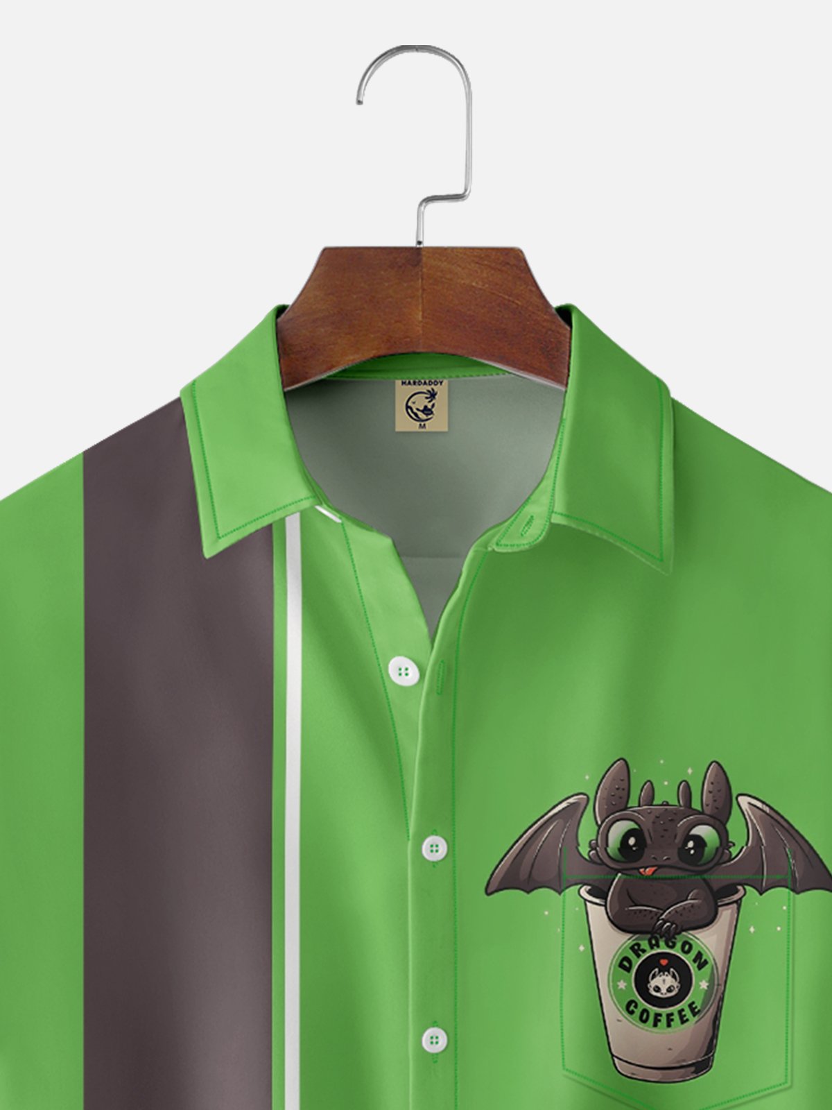 Hardaddy X Eduely Moisture-wicking Dragon Chest Pocket Bowling Shirt