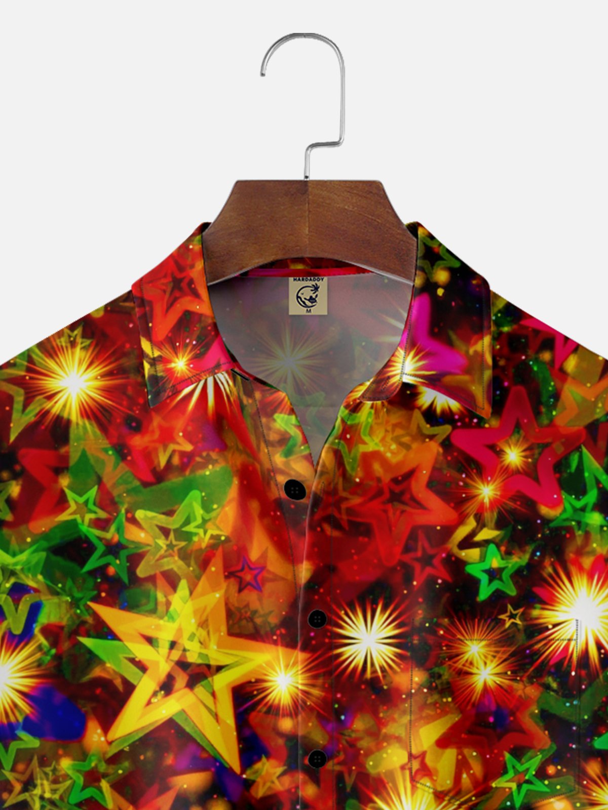 Moisture-wicking Christmas Decorations Lights Chest Pocket Casual Shirt
